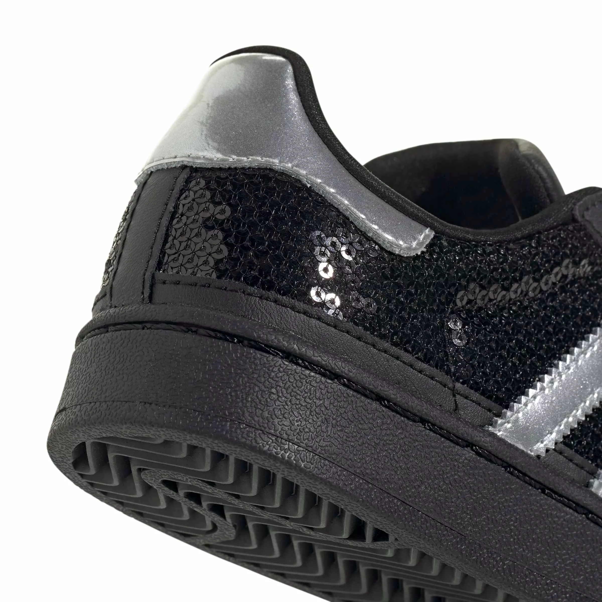 adidas Originals Superstar II "Core Black/Silver Metallic/Ftwr White" Preschool Girls' Shoe - BLACK/SILVER/WHITE