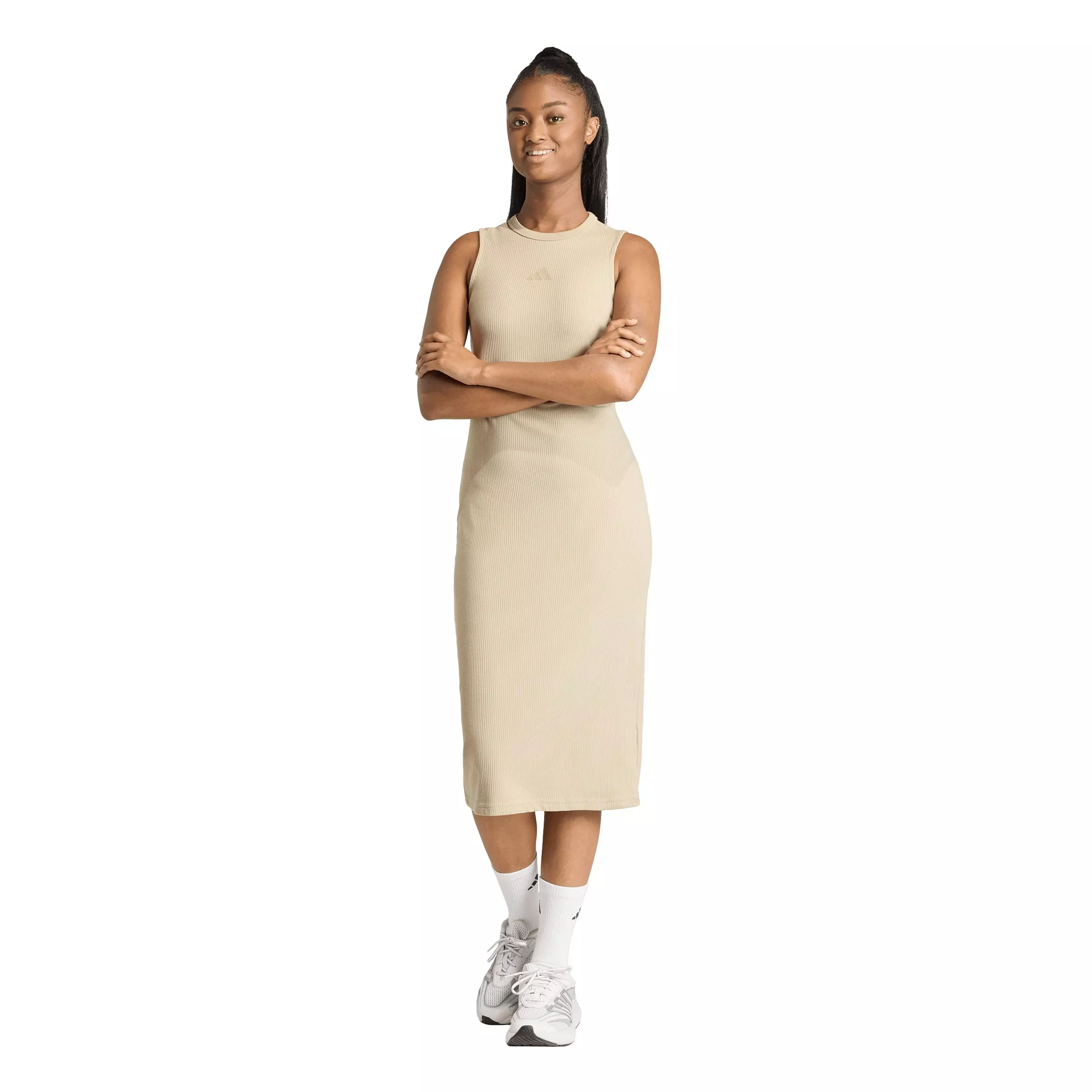adidas Women's All SZN Rib Dress -Khaki - KHAKI