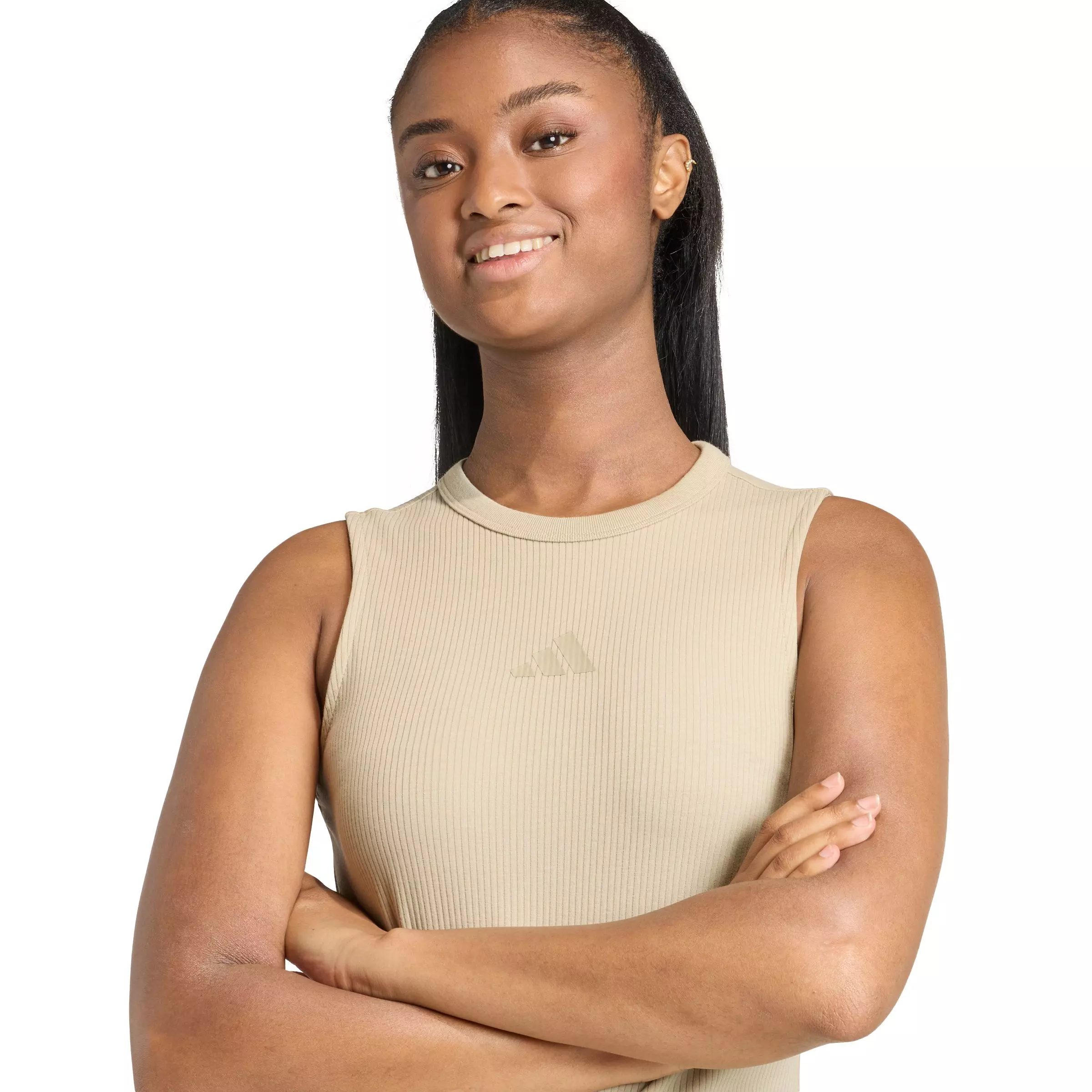 adidas Women's All SZN Rib Dress - Khaki - KHAKI