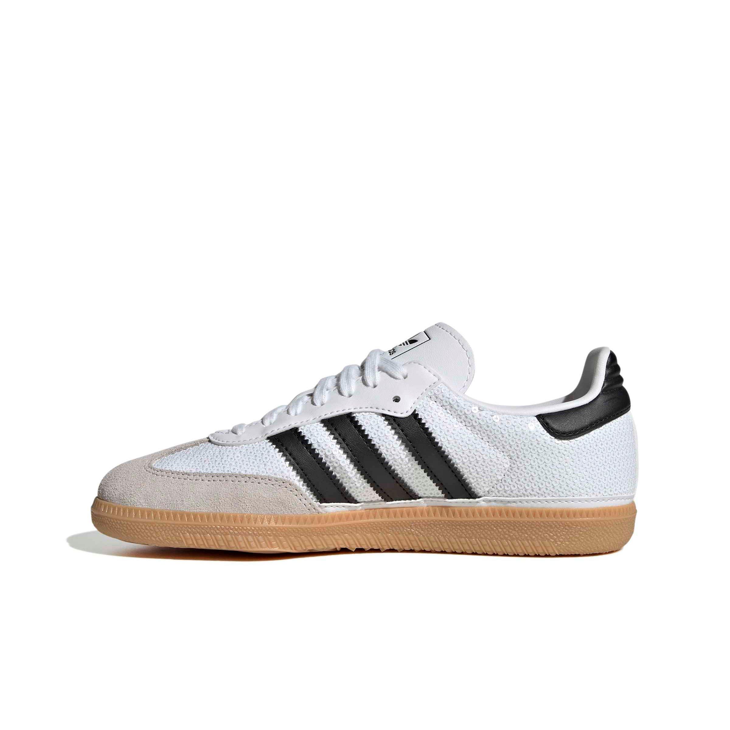 adidas Originals Samba OG "Ftwr White/Core Black/Grey One" Grade School Girls' Shoe - WHITE/BLACK/GREY