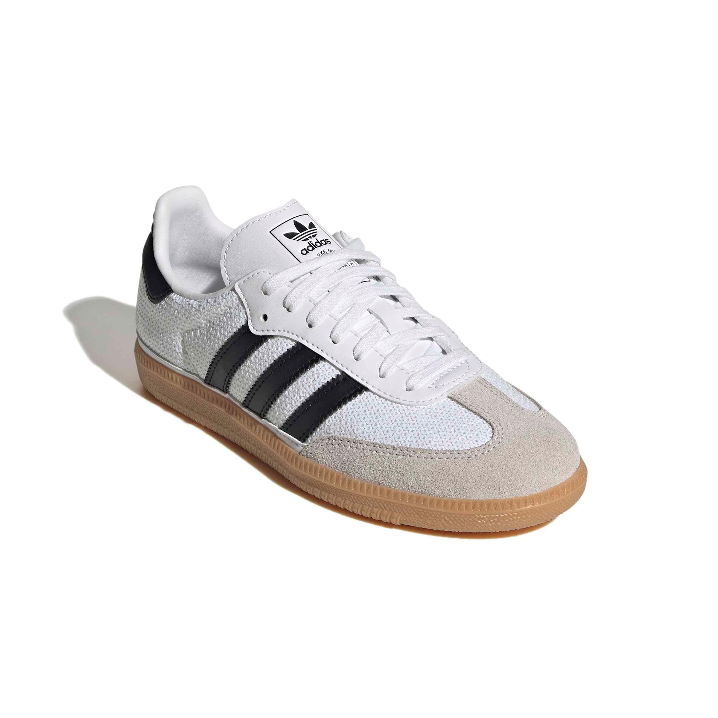 adidas Originals Samba OG "Ftwr White/Core Black/Grey One" Grade School Girls' Shoe - WHITE/BLACK/GREY