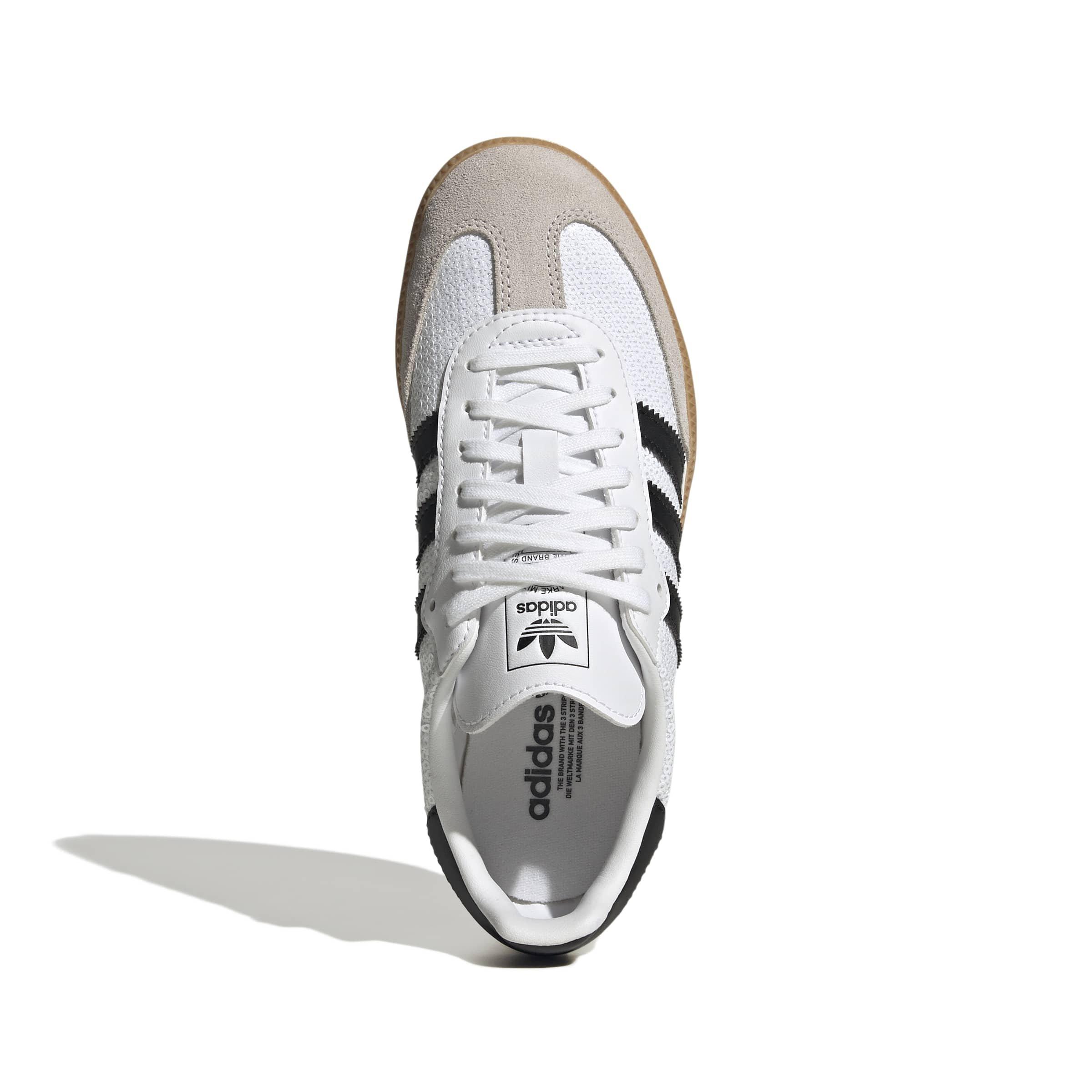 adidas Originals Samba OG "Ftwr White/Core Black/Grey One" Grade School Girls' Shoe - WHITE/BLACK/GREY
