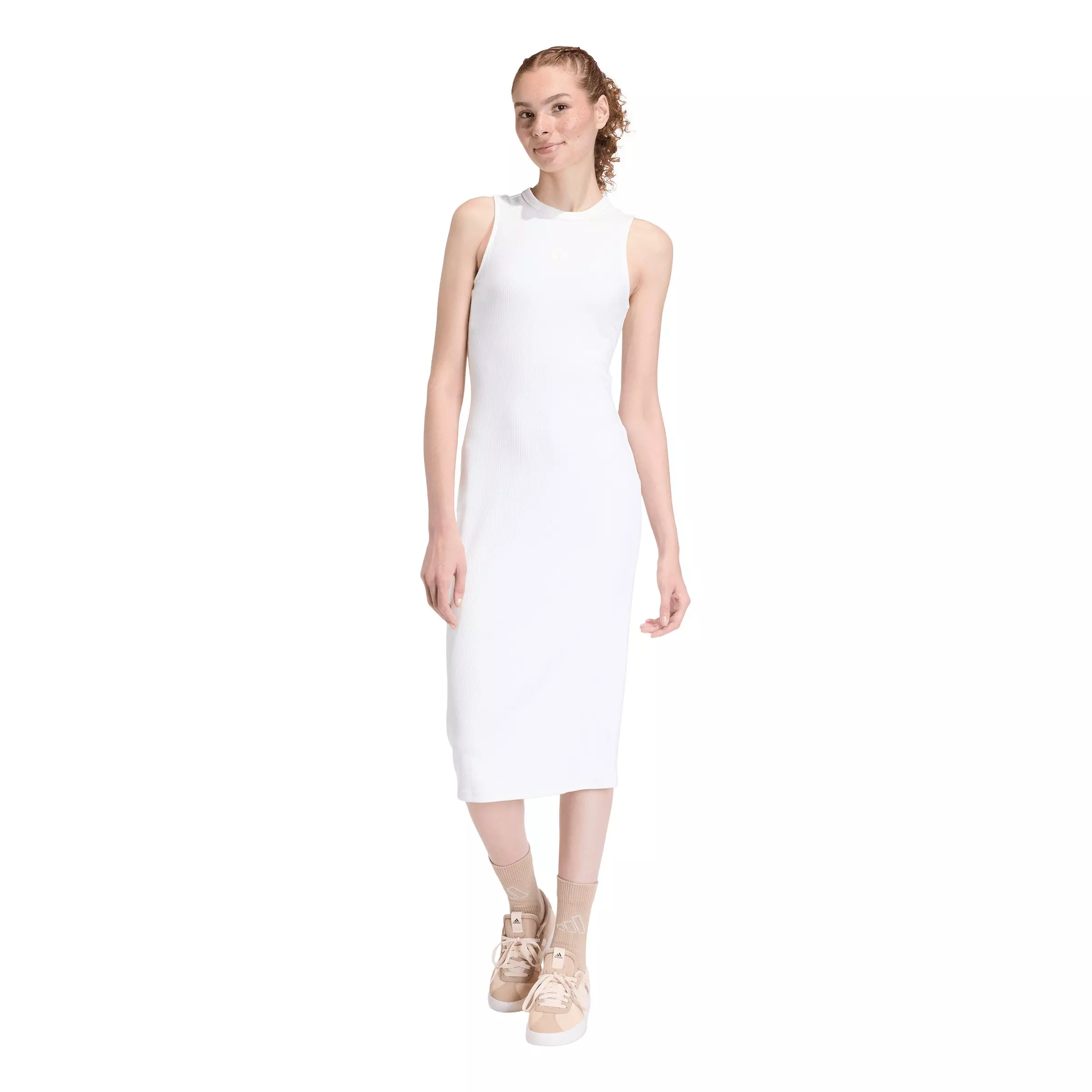 adidas Women's All SZN Rib Dress - Off-White - OFF-WHITE