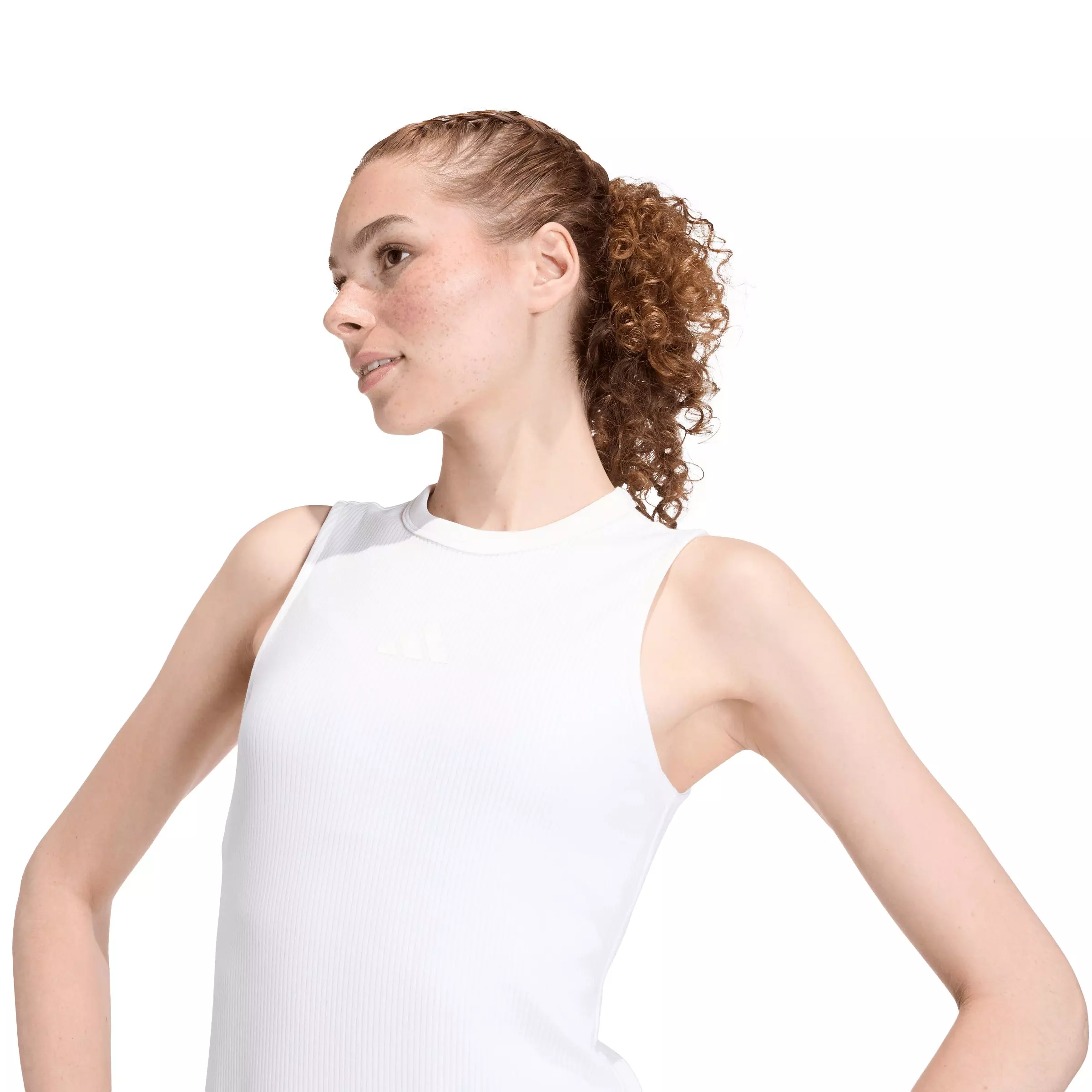 adidas Women's All SZN Rib Dress -Off White - OFF-WHITE