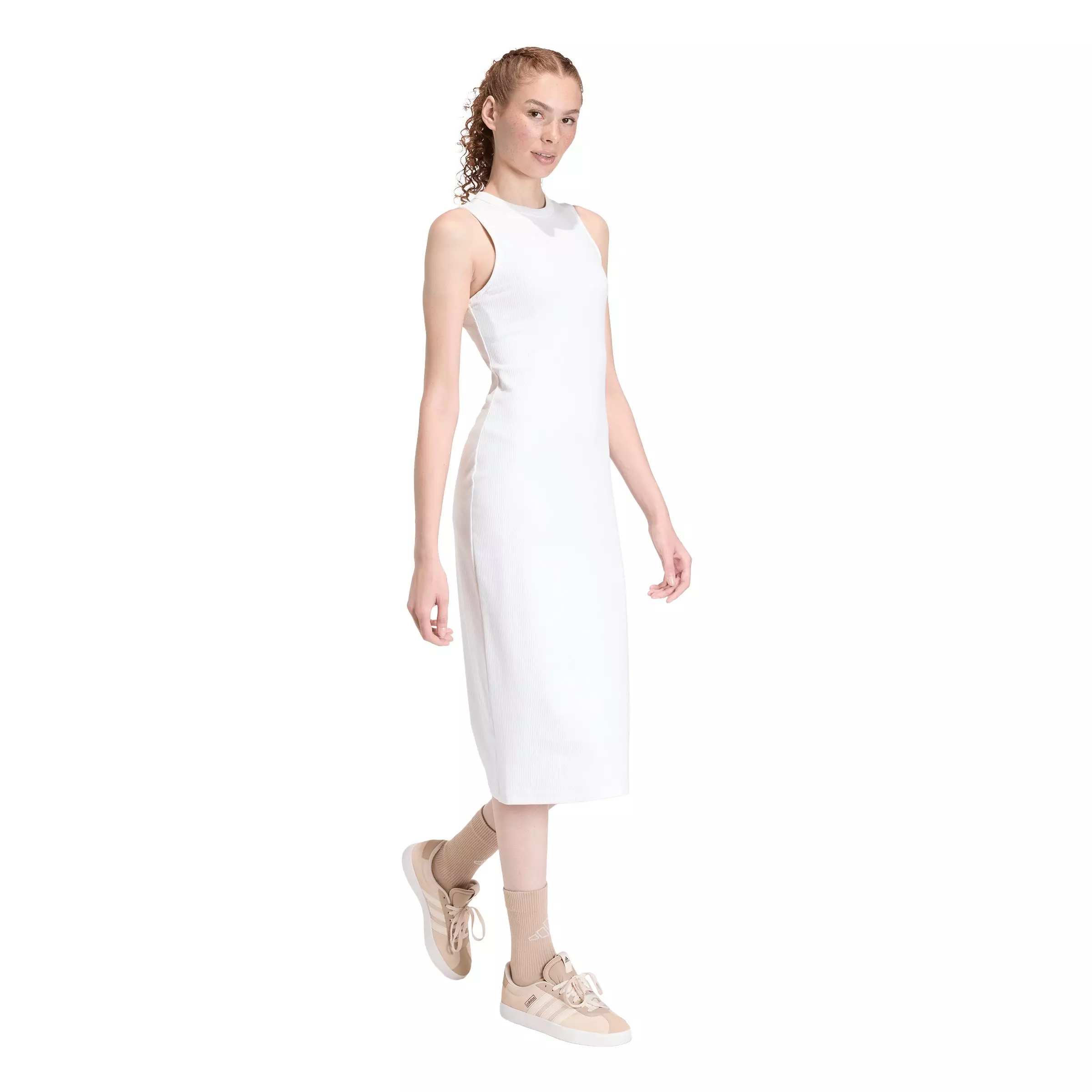 adidas Women's All SZN Rib Dress -Off White - OFF-WHITE