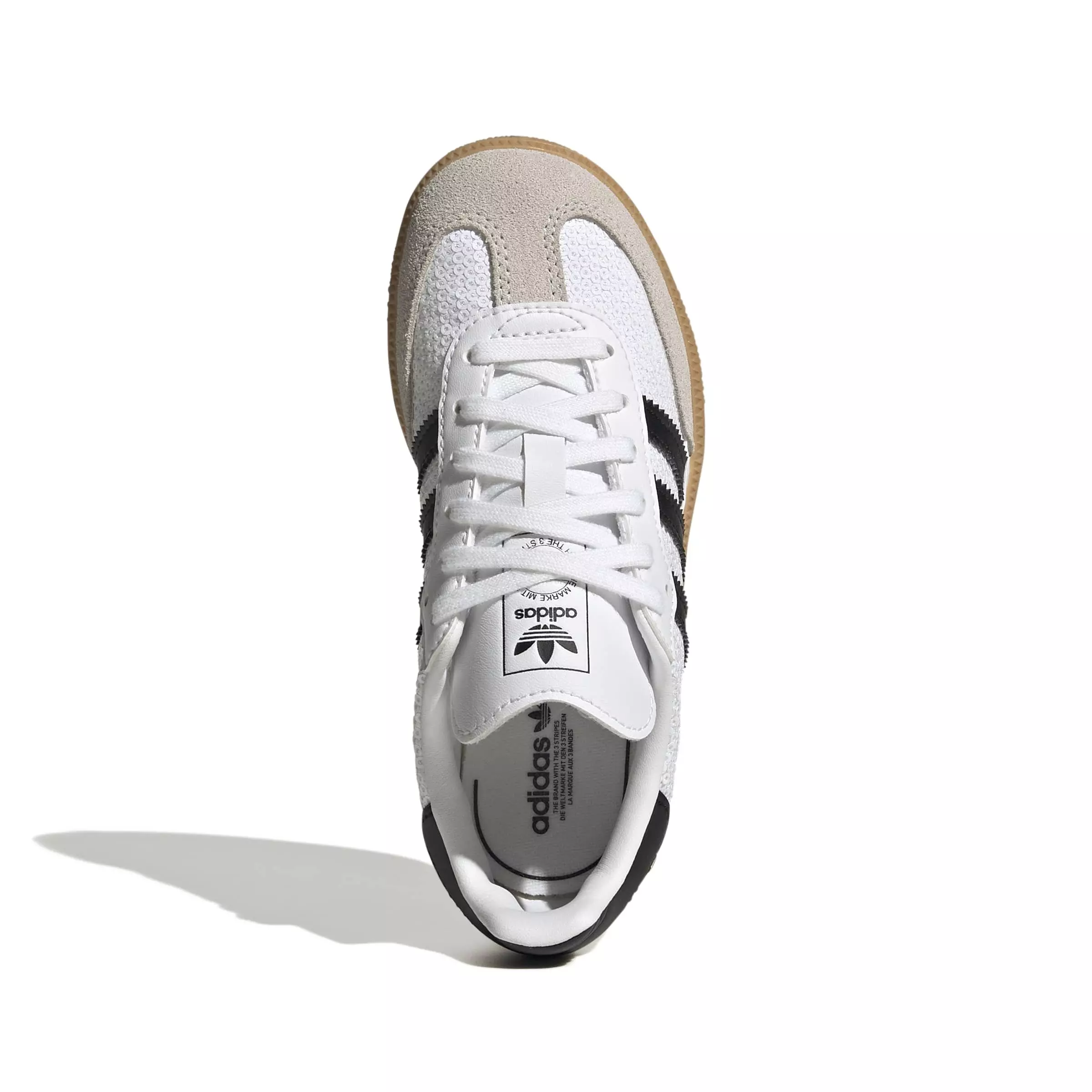 adidas Originals Samba OG "Ftwr White/Core Black/Grey One" Preschool Girls' Shoe - WHITE/BLACK/GREY