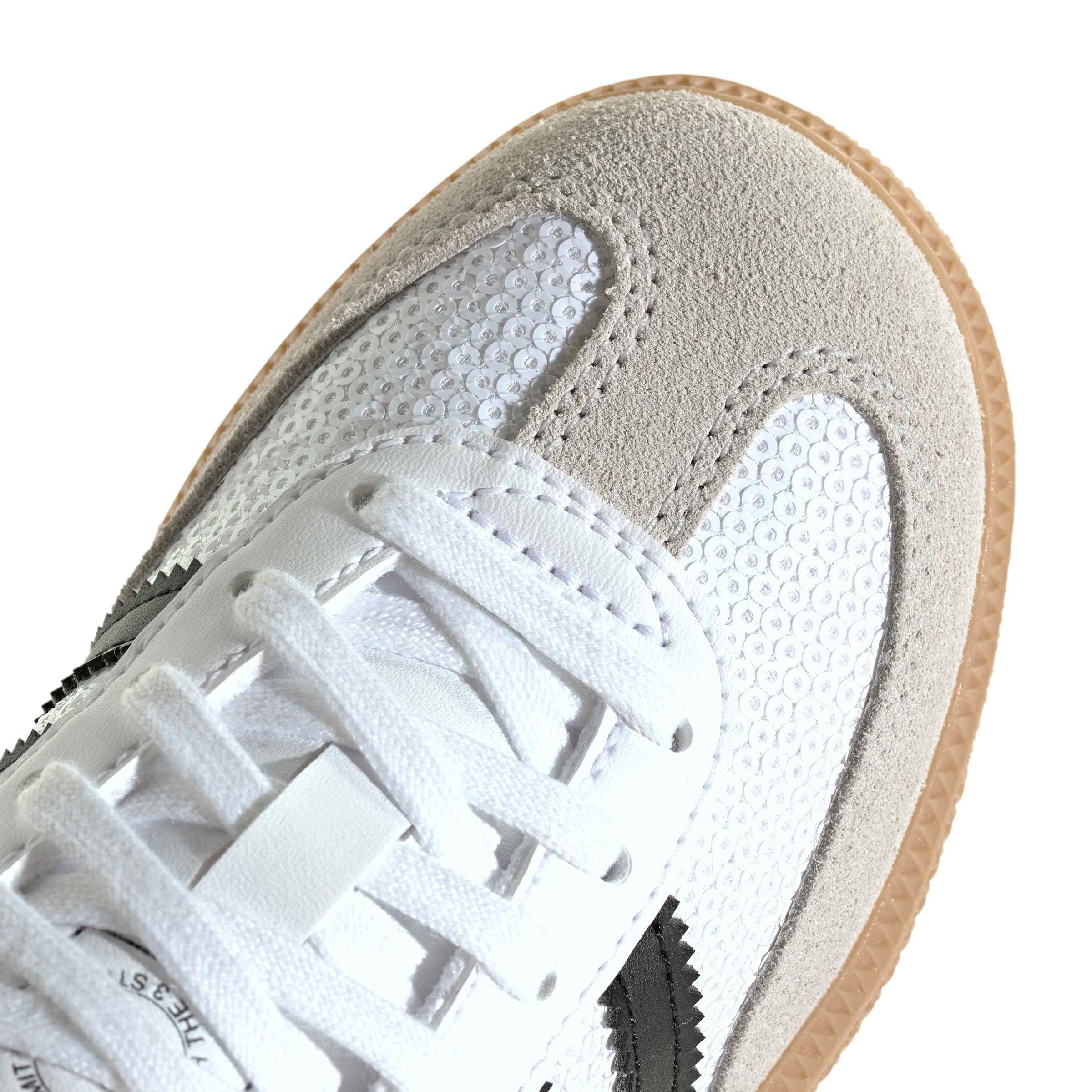 adidas Originals Samba OG "Ftwr White/Core Black/Grey One" Preschool Girls' Shoe - WHITE/BLACK/GREY