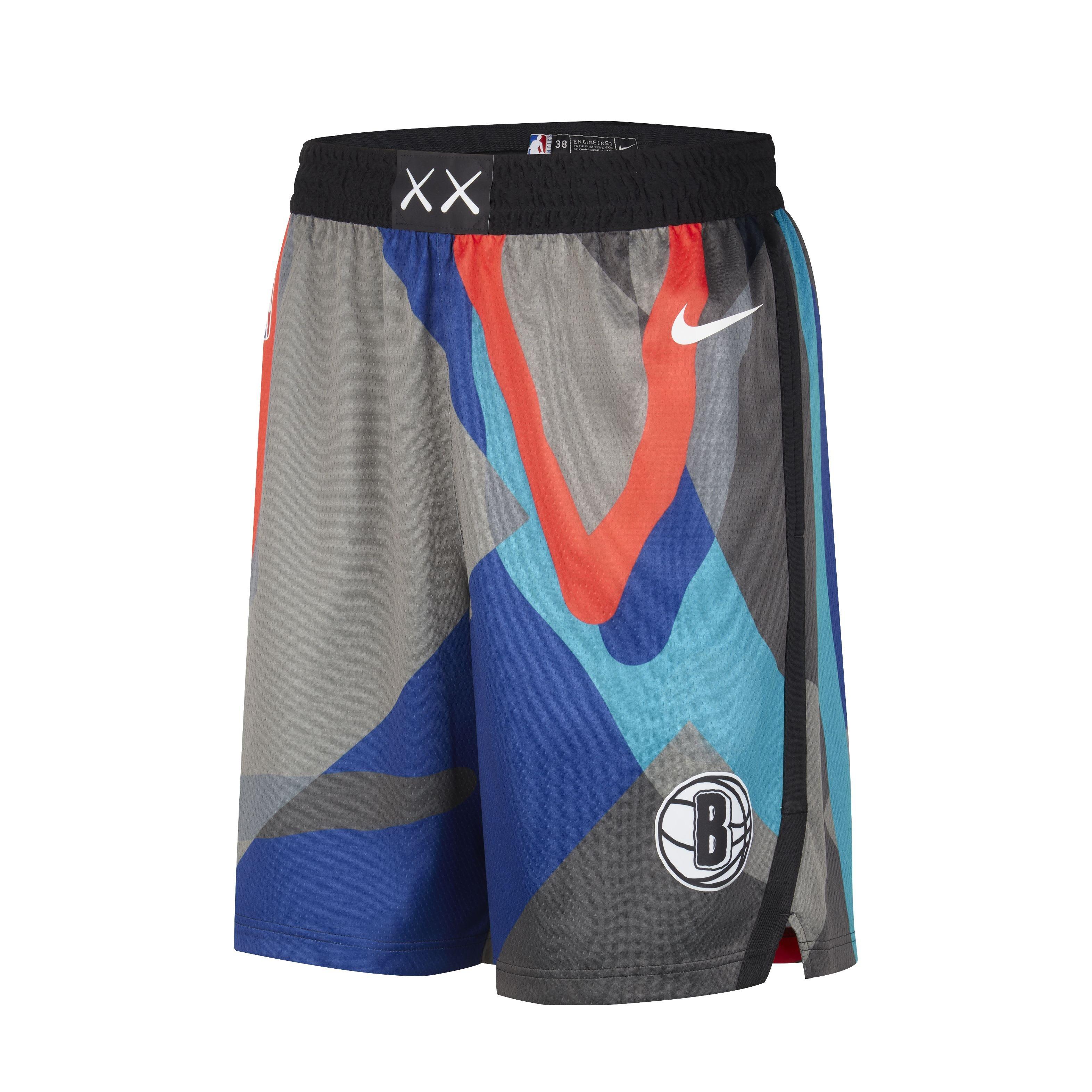 Nike Men's Dri-FIT NBA Brooklyn Nets 2023/24 City Edition Swingman Shorts -Black/White - BLACK/WHITE Thumbnail View 1