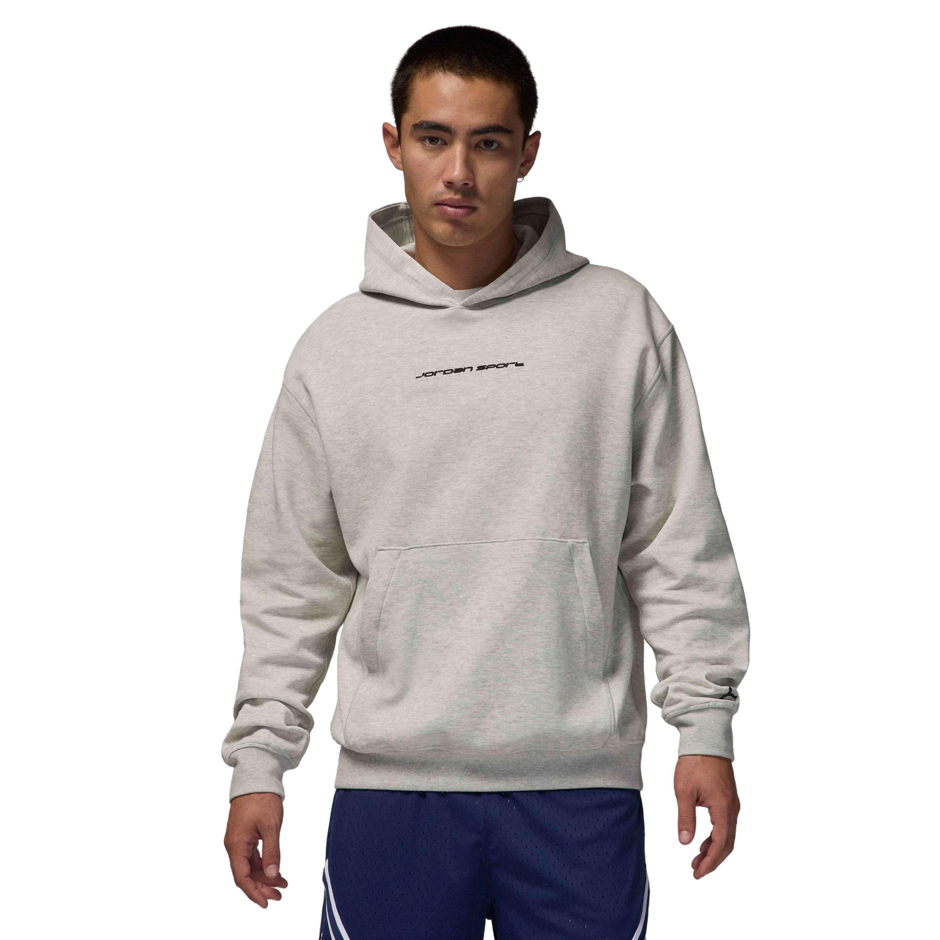 Jordan Men's Sport Hoop Fleece Dri-FIT Pullover Hoodie -Grey Heather - GREY HEATHER Thumbnail View 1