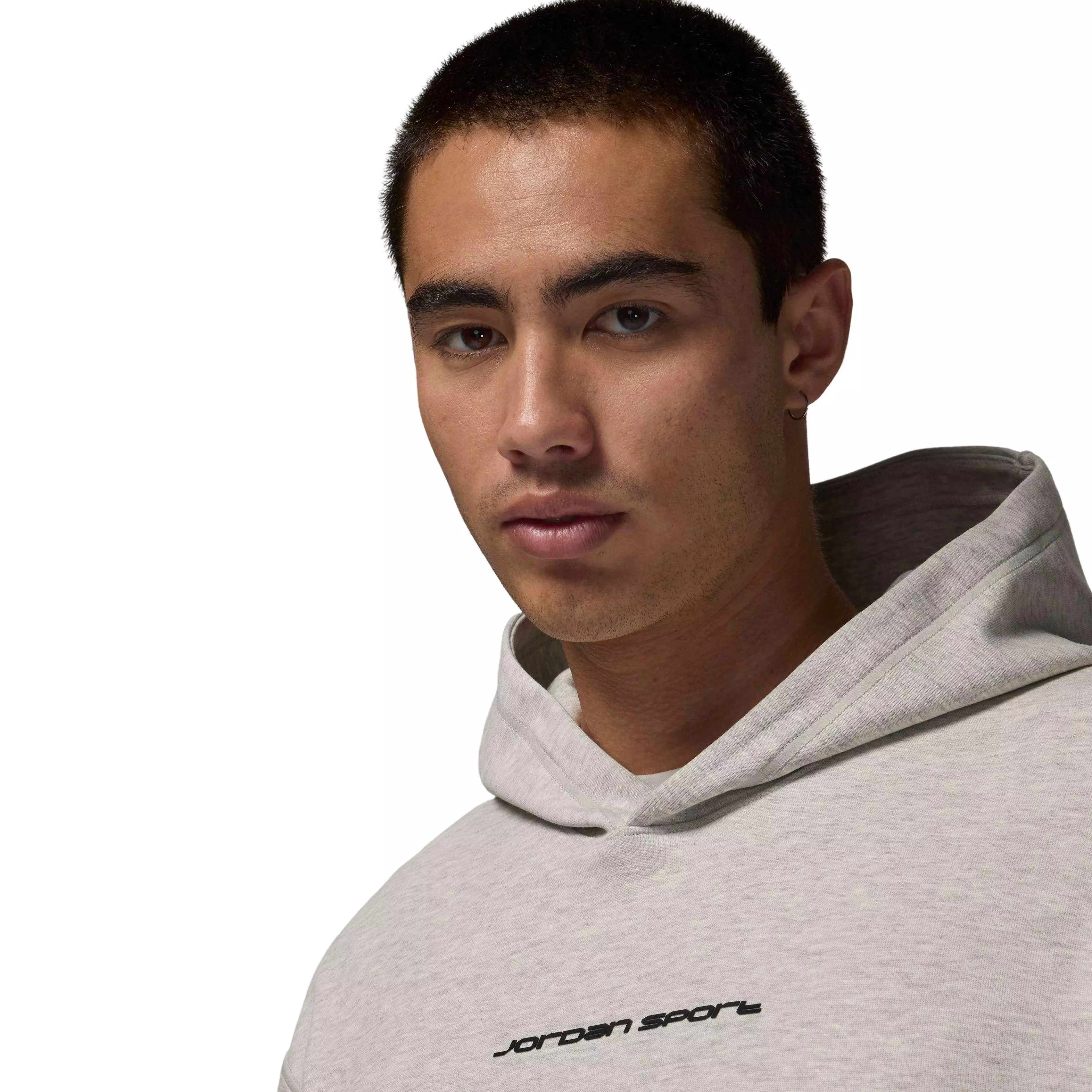 Jordan Men's Sport Hoop Fleece Dri-FIT Pullover Hoodie -Grey Heather - GREY HEATHER