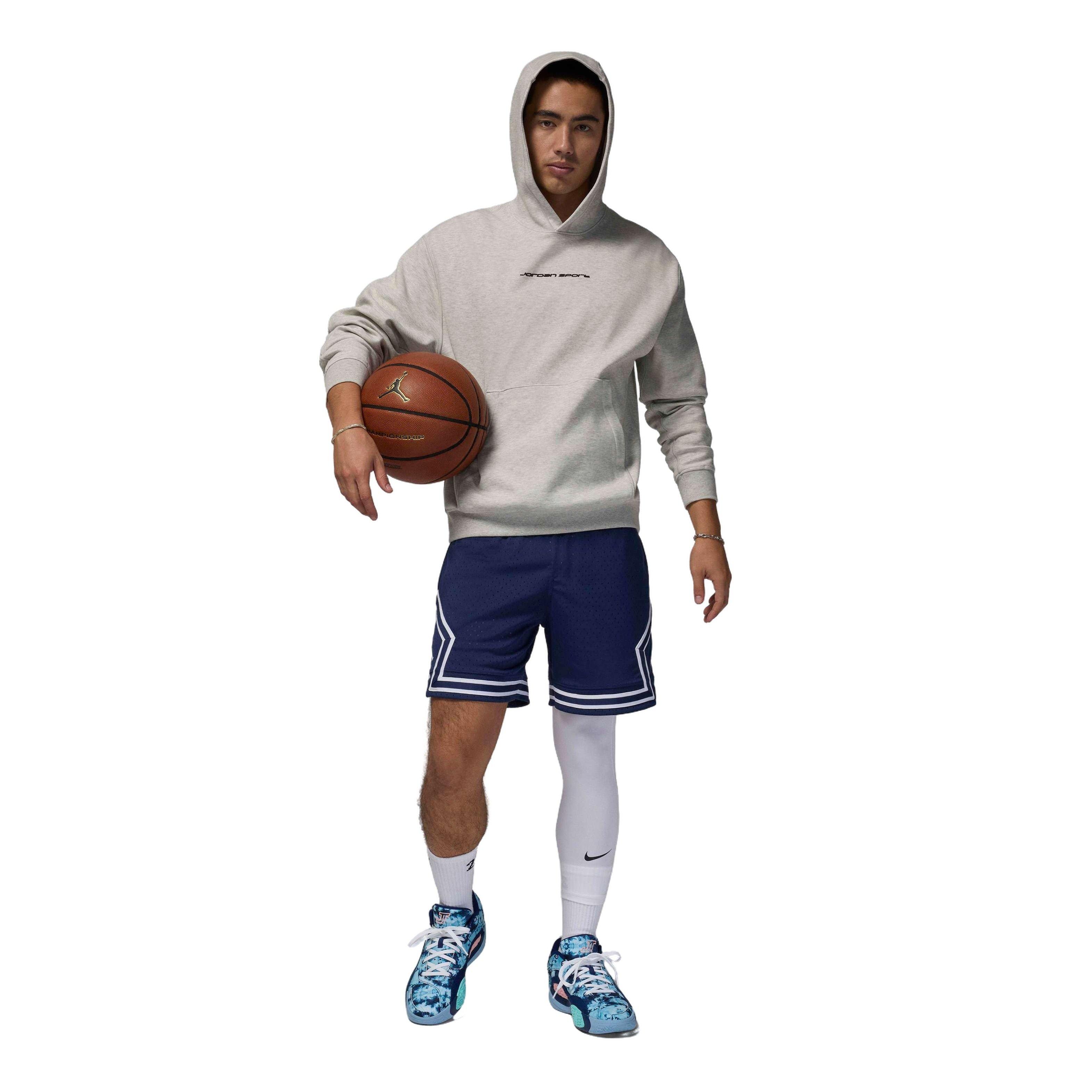 Jordan Men's Sport Hoop Fleece Dri-FIT Pullover Hoodie -Grey Heather - GREY HEATHER Thumbnail View 7