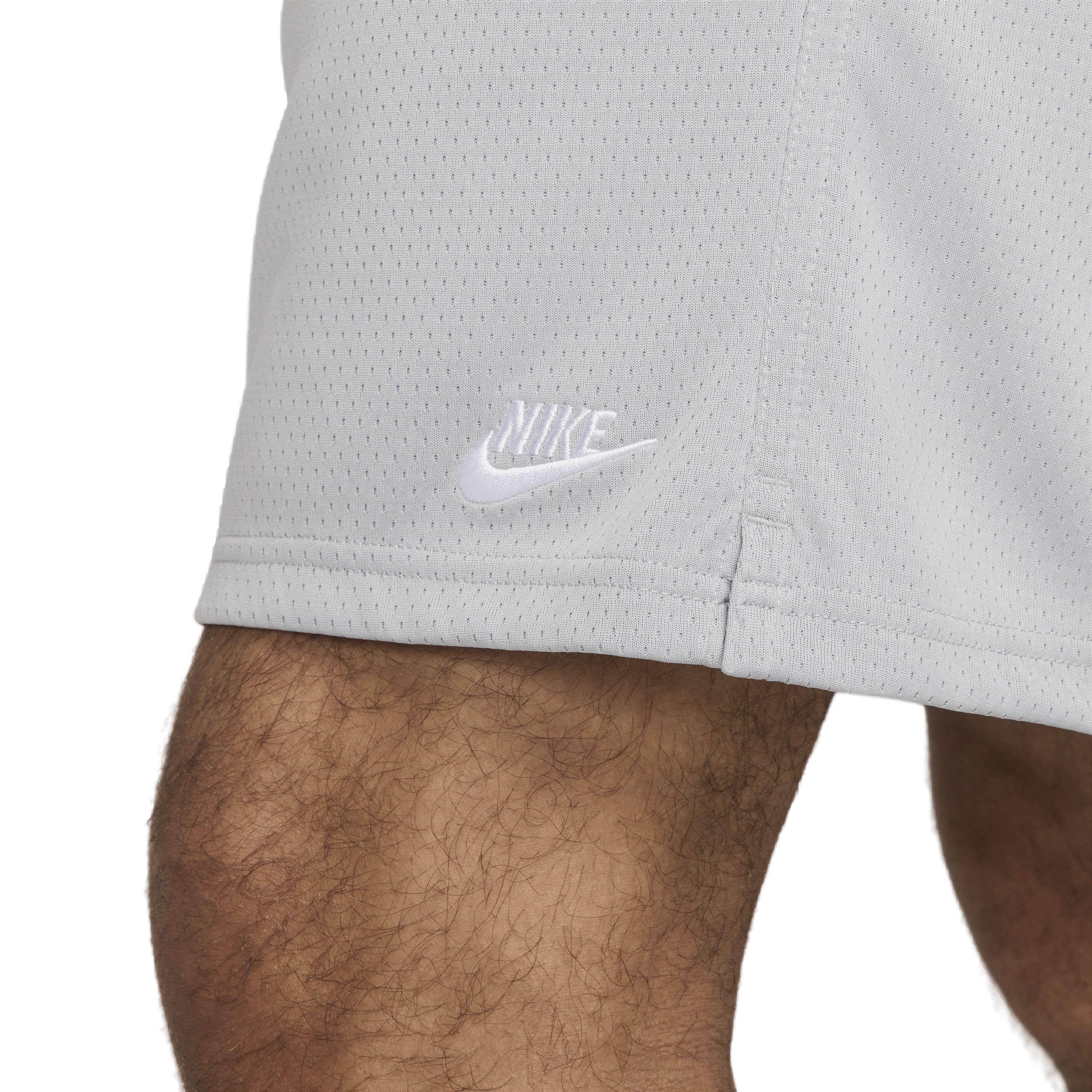 Nike Men's Club Mesh Flow Shorts - Grey - GREY Thumbnail View 5