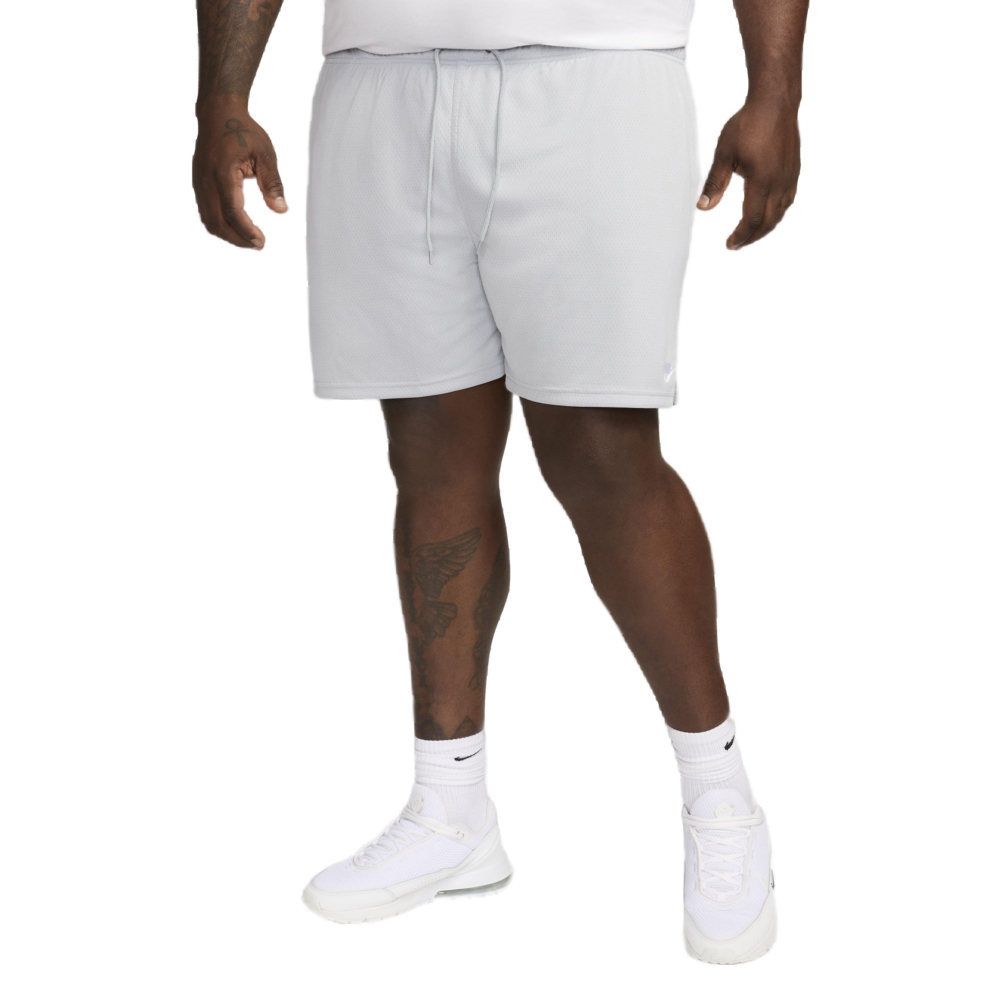 Nike Men's Club Mesh Flow Shorts - Grey - GREY Thumbnail View 8