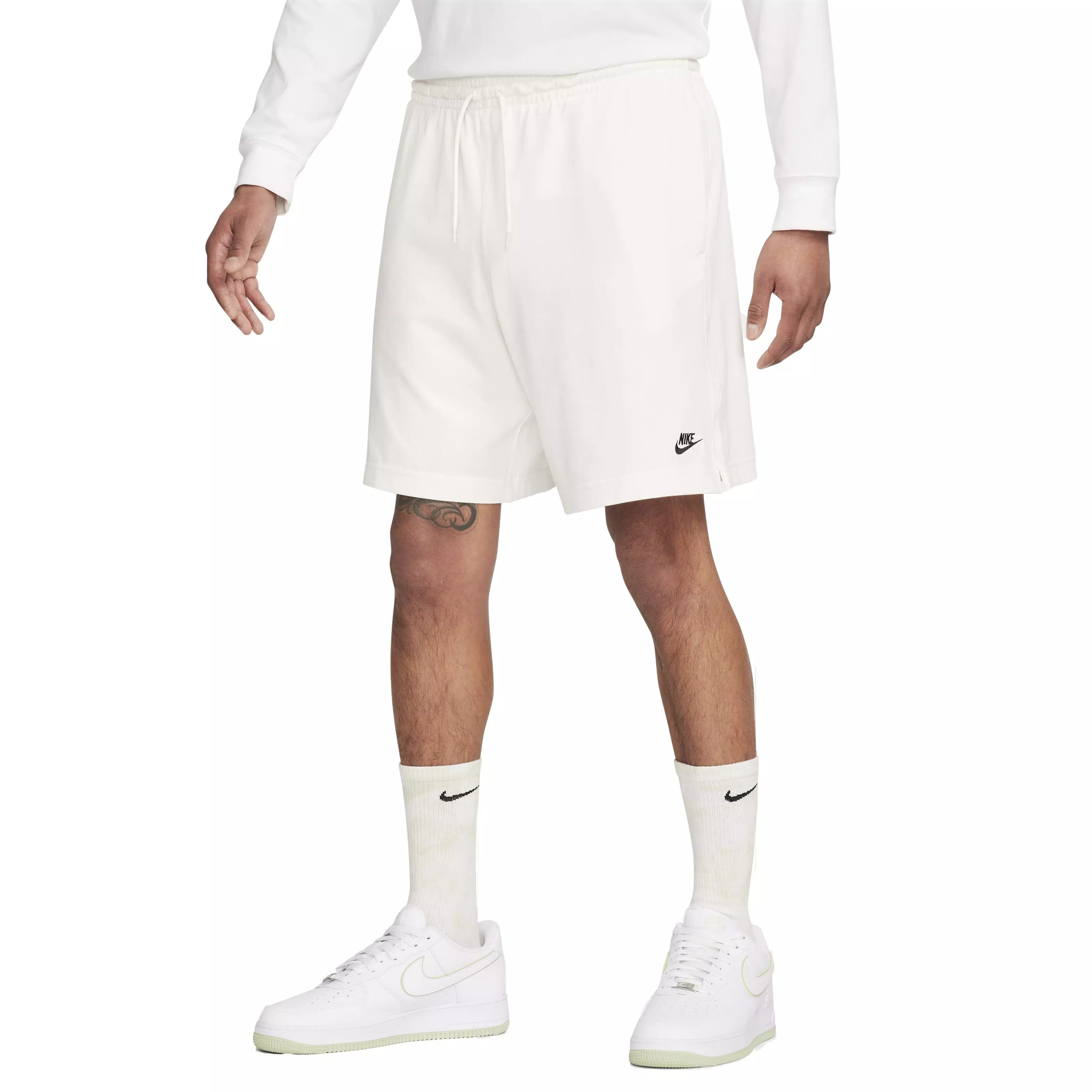 Nike Men's Club Knit Shorts - WHITE