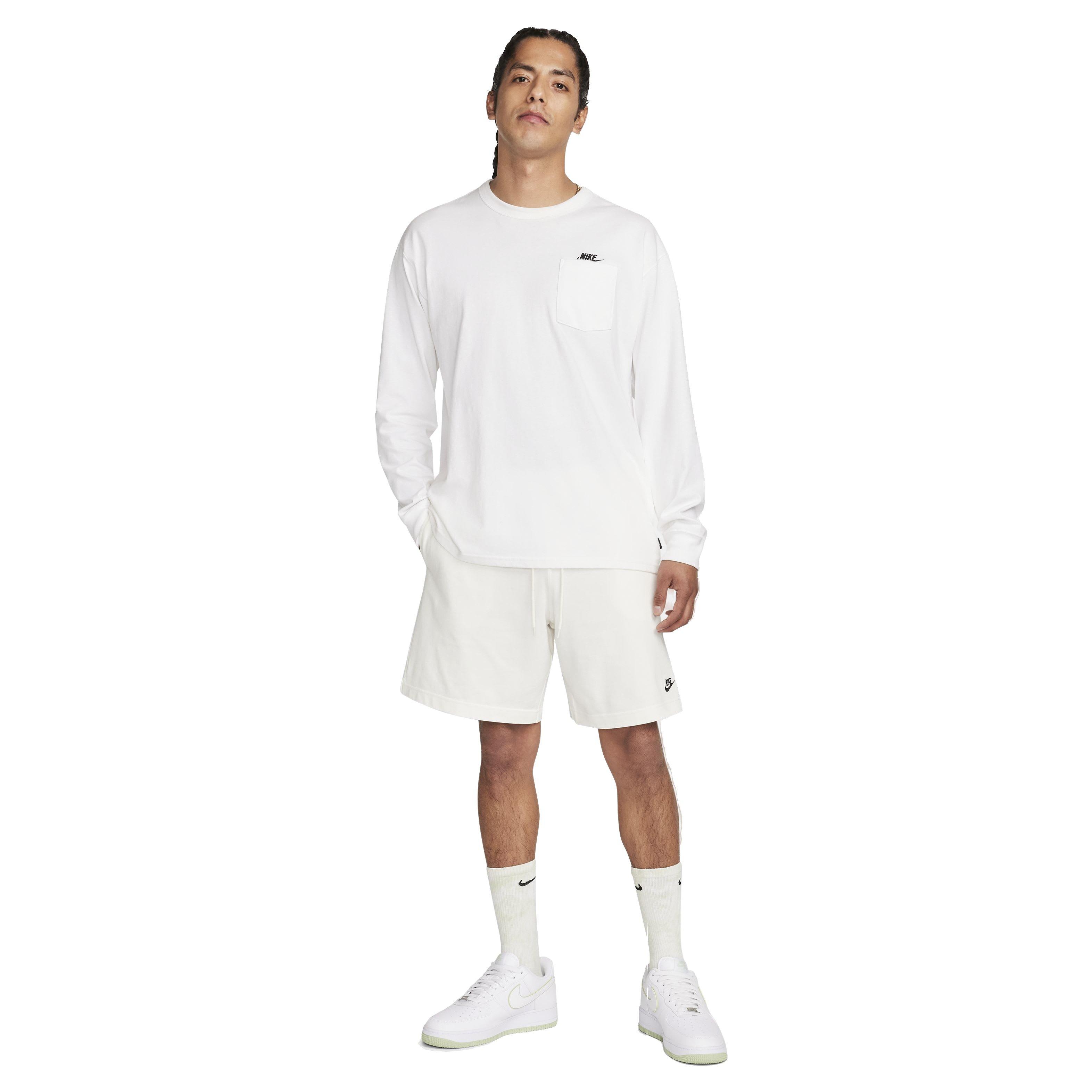 Nike Men's Club Knit Shorts - WHITE Thumbnail View 6