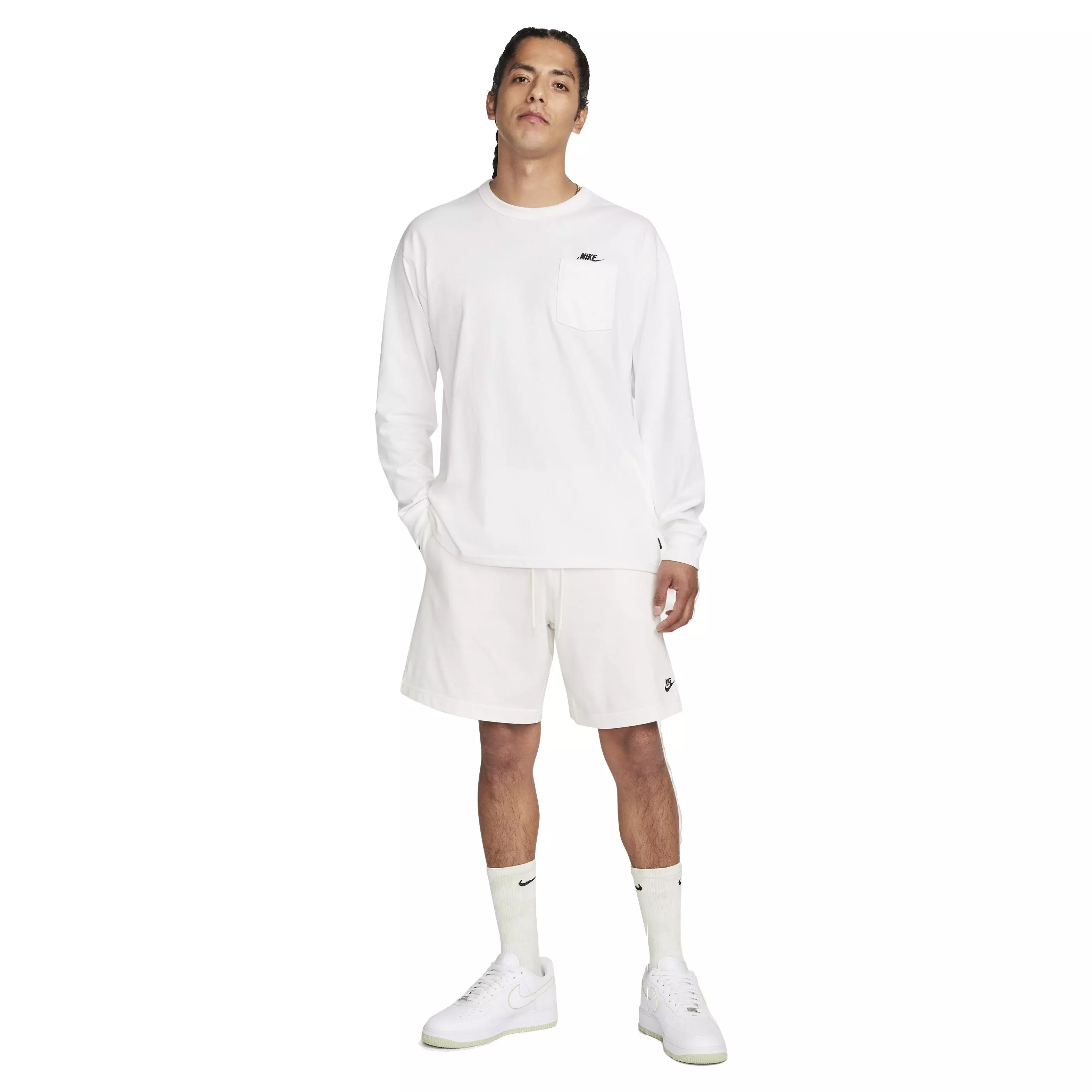 Nike Men's Club Knit Shorts - WHITE