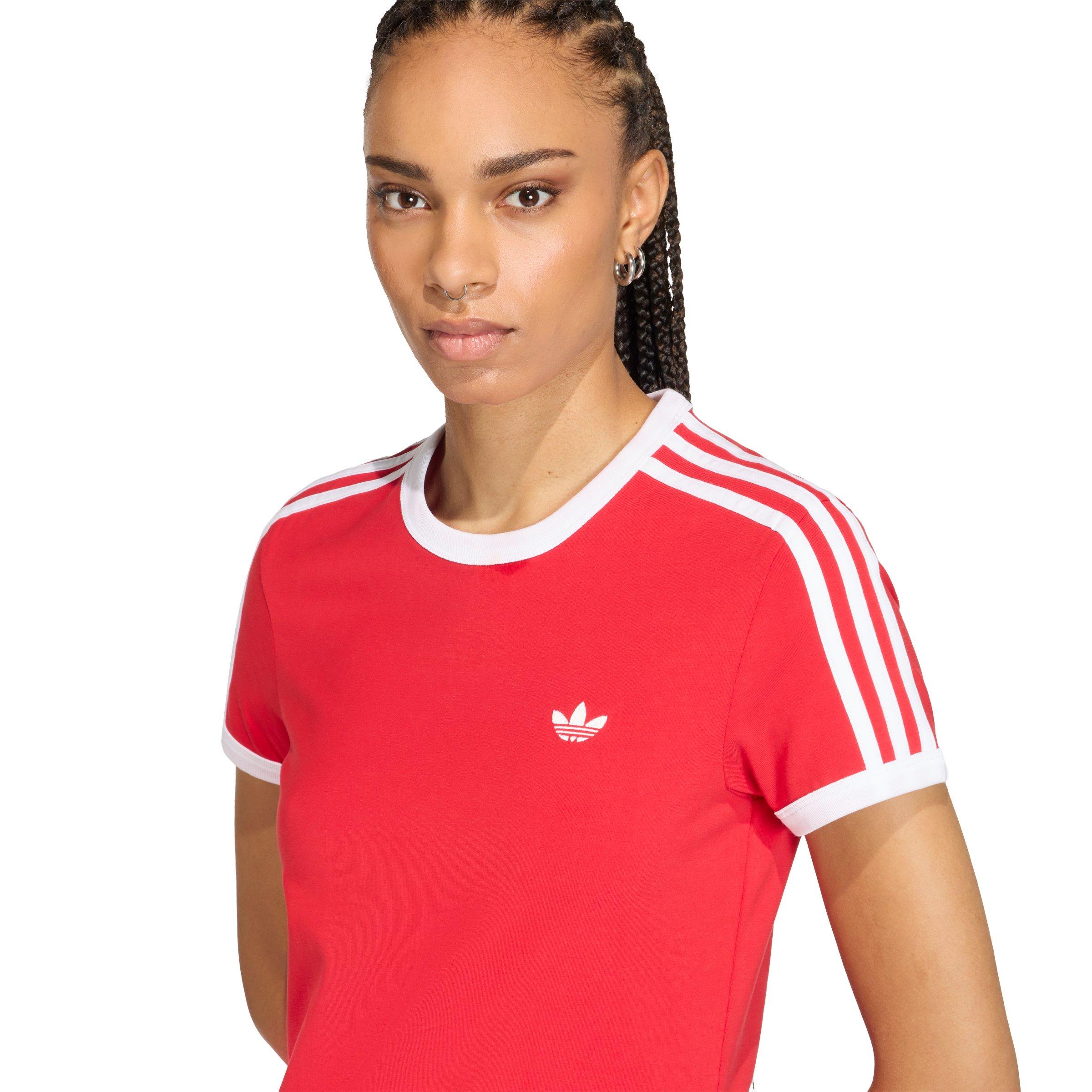adidas Originals Women's 3-Stripes Slim Dress - Red - RED Thumbnail View 4