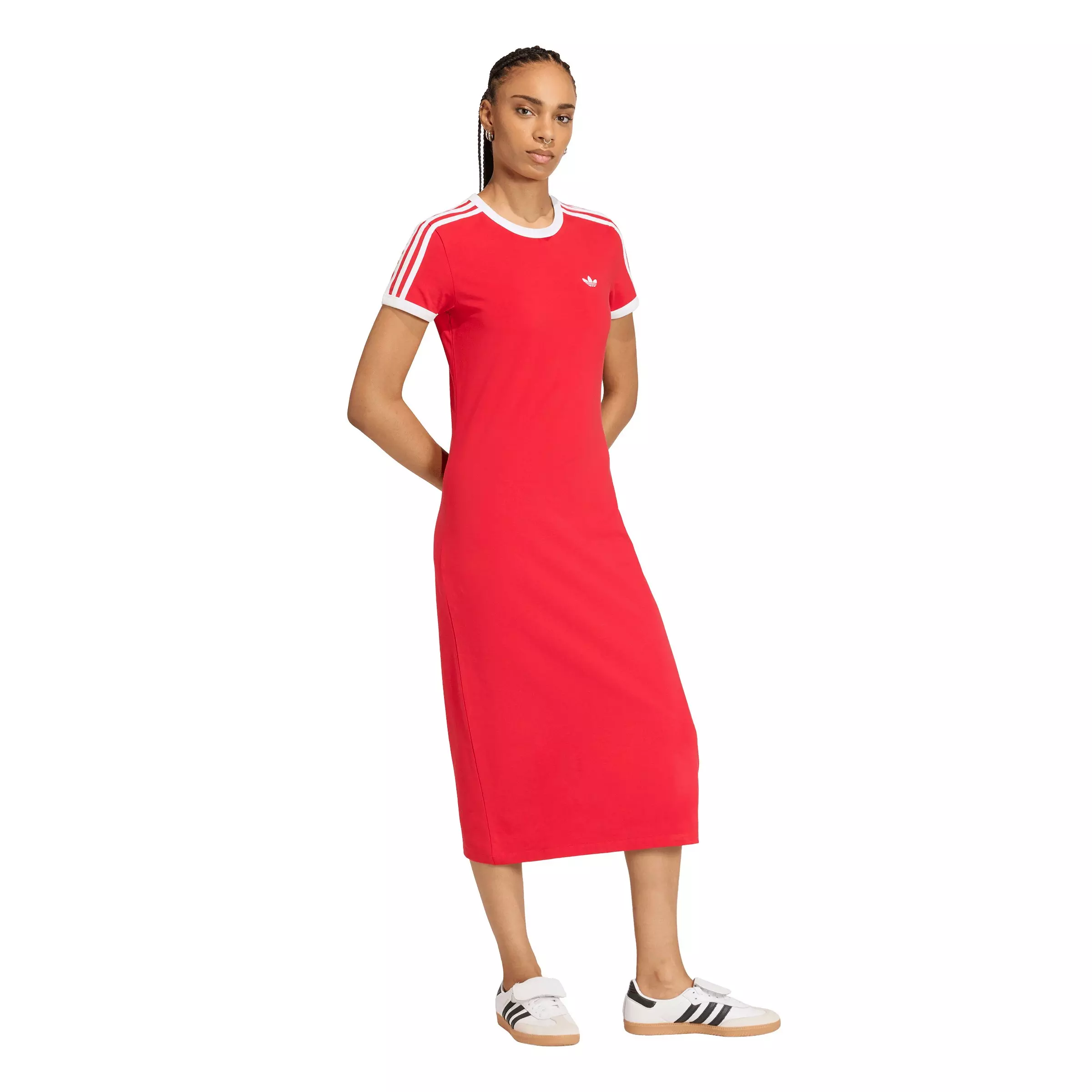 adidas Originals Women's 3-Stripes Slim Dress - Red - RED