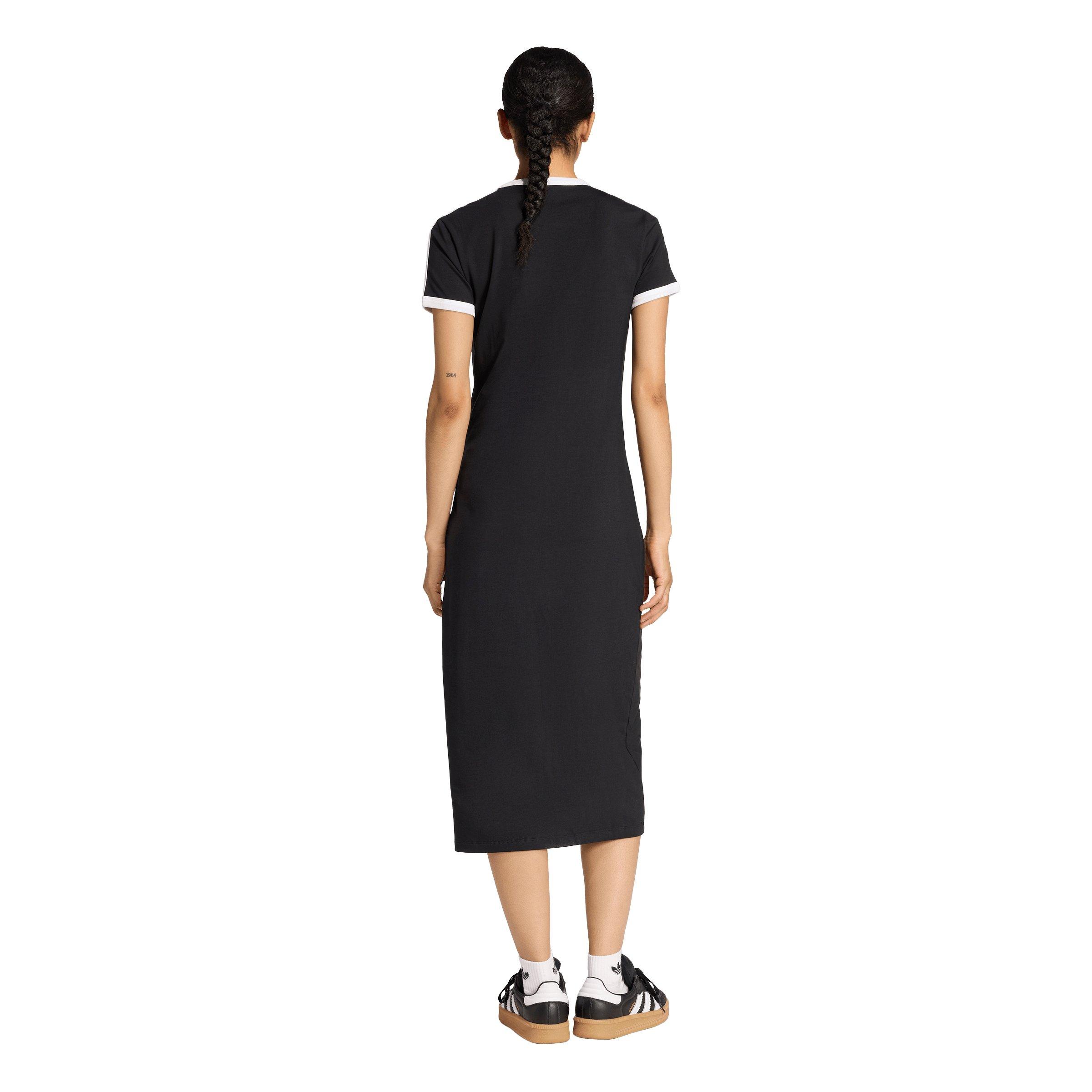 adidas Originals Women's 3-Stripes Slim Dress - Black - BLACK Thumbnail View 2