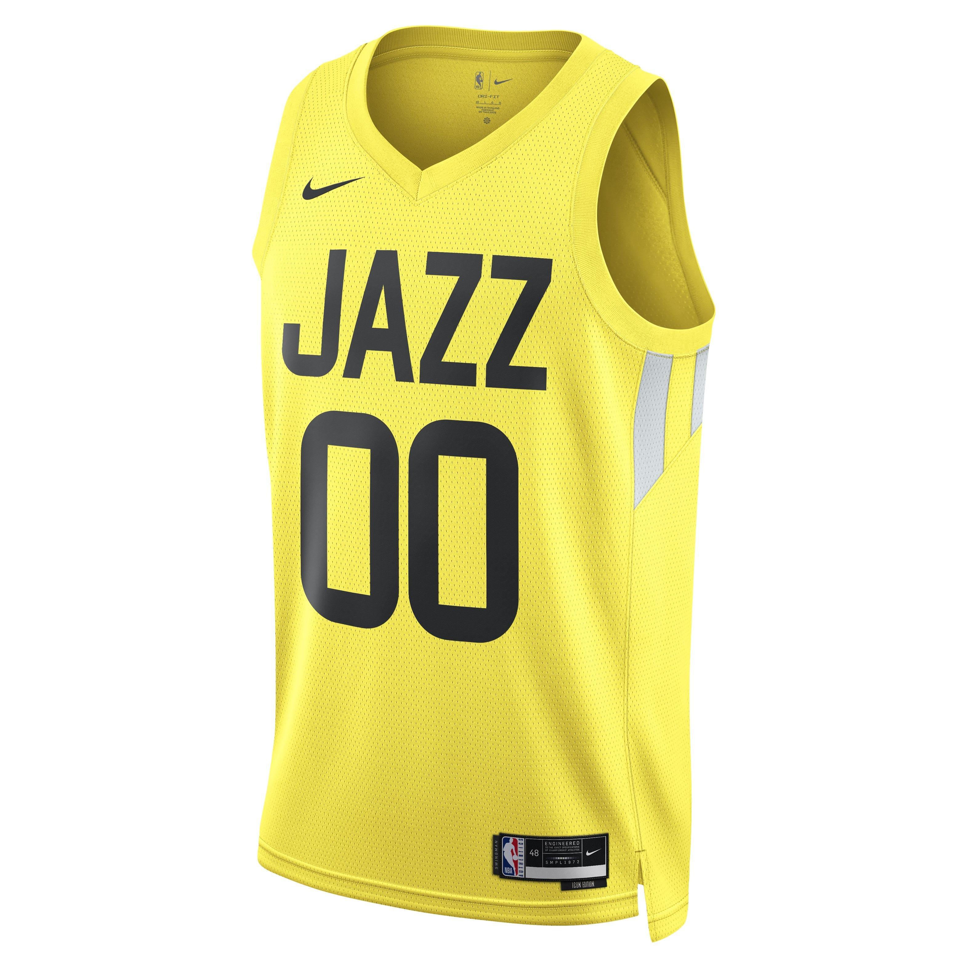 Nike Men's NBA Utah Jazz Jordan Clarkson Icon Swingman Jersey -Yellow - YELLOW Thumbnail View 1