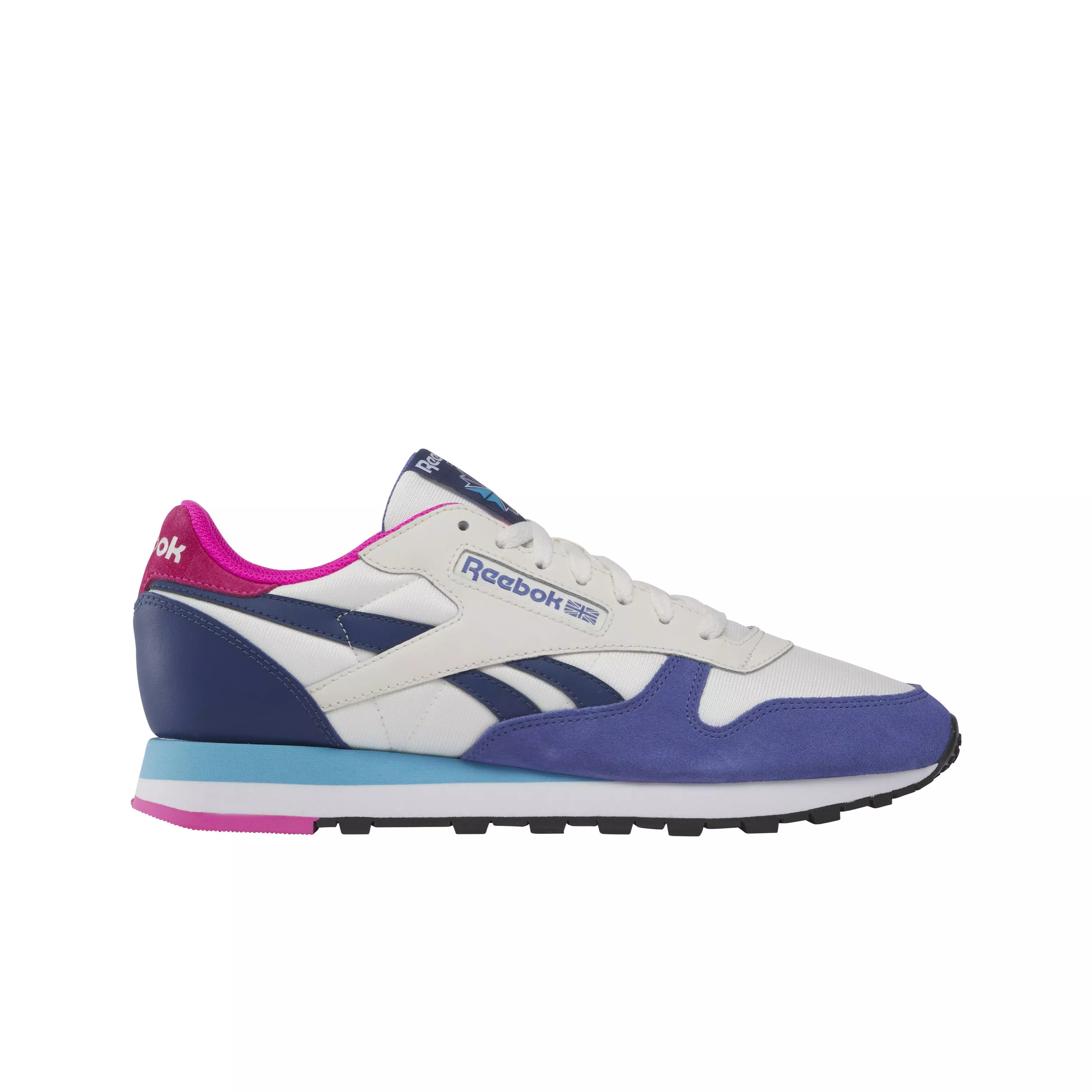 Reebok Classic Leather "White/Blue/Navy/Pink" Men's Shoe - WHITE/BLUE/NAVY/PINK