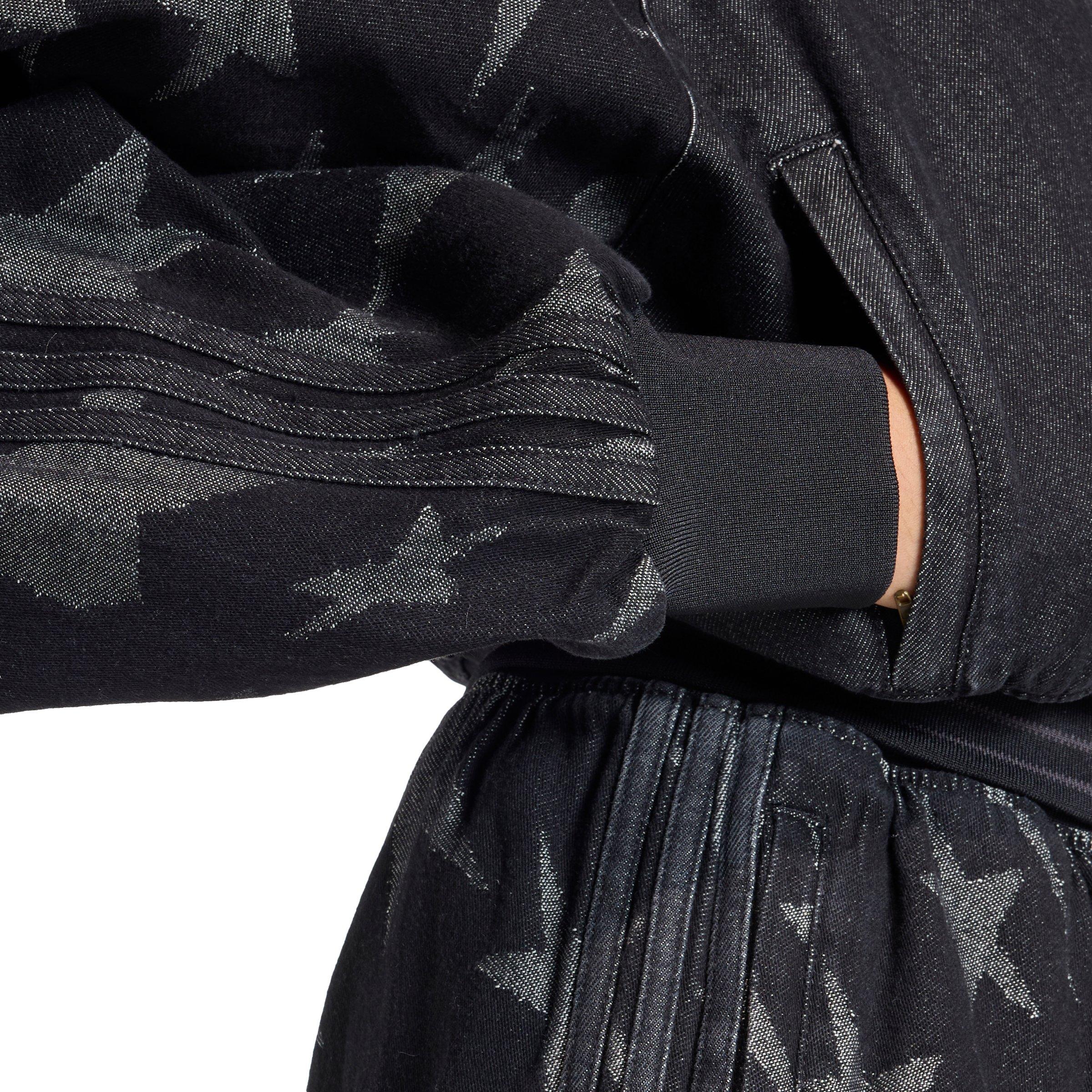 adidas Originals Women's SST Denim Graphic Varsity Bomber Jacket - Black - BLACK Thumbnail View 3