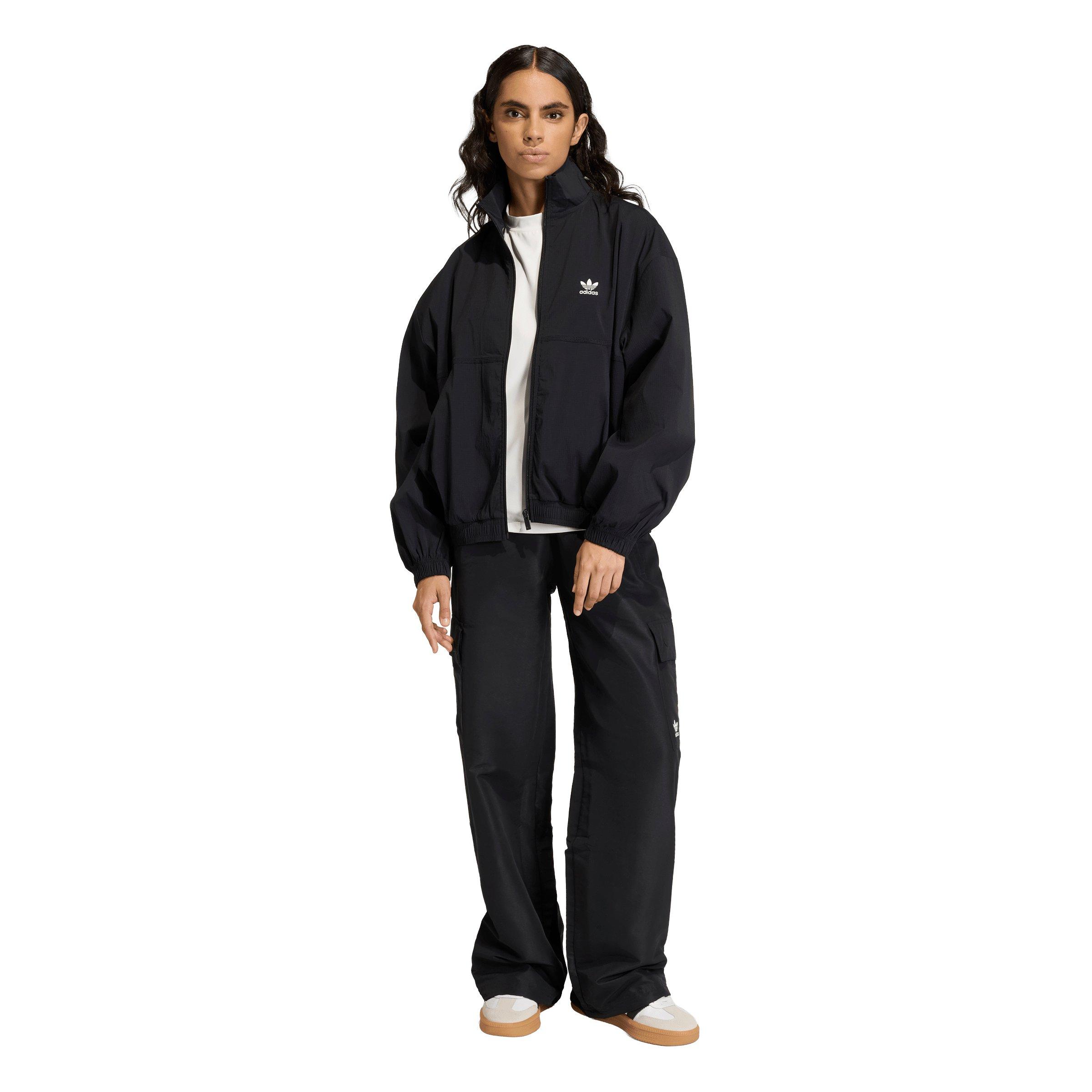 adidas Originals Women's Essentials Woven Windbreaker - Black - BLACK Thumbnail View 5