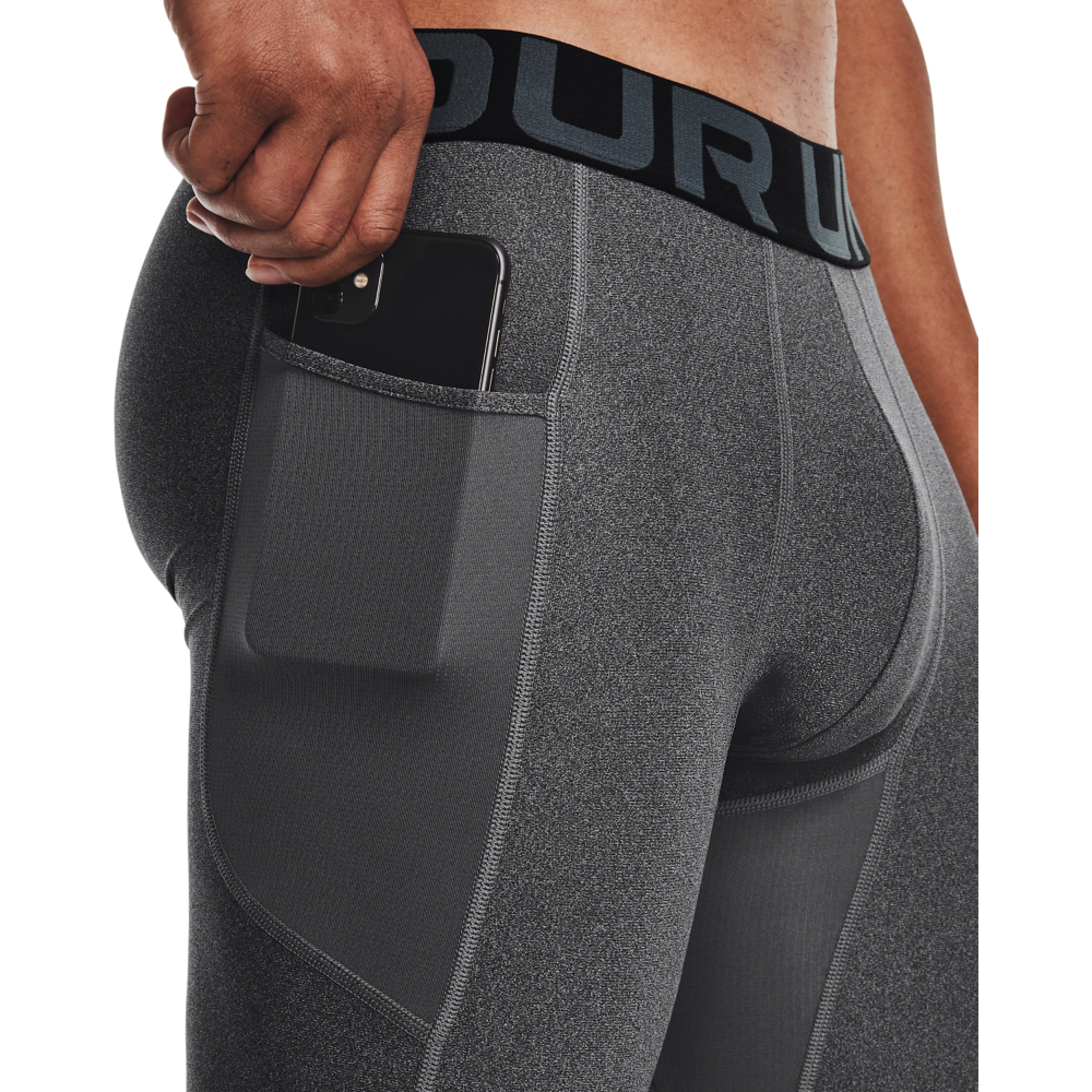Under Armour Men's HeatGear Armour Compression Shorts - Grey - GREY Thumbnail View 3