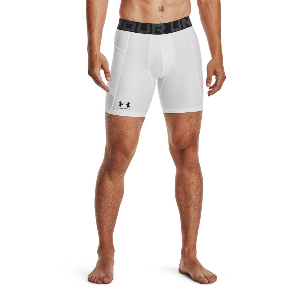 Under Armour Men's HeatGear Armour Compression Shorts - Grey - WHITE Thumbnail View 1