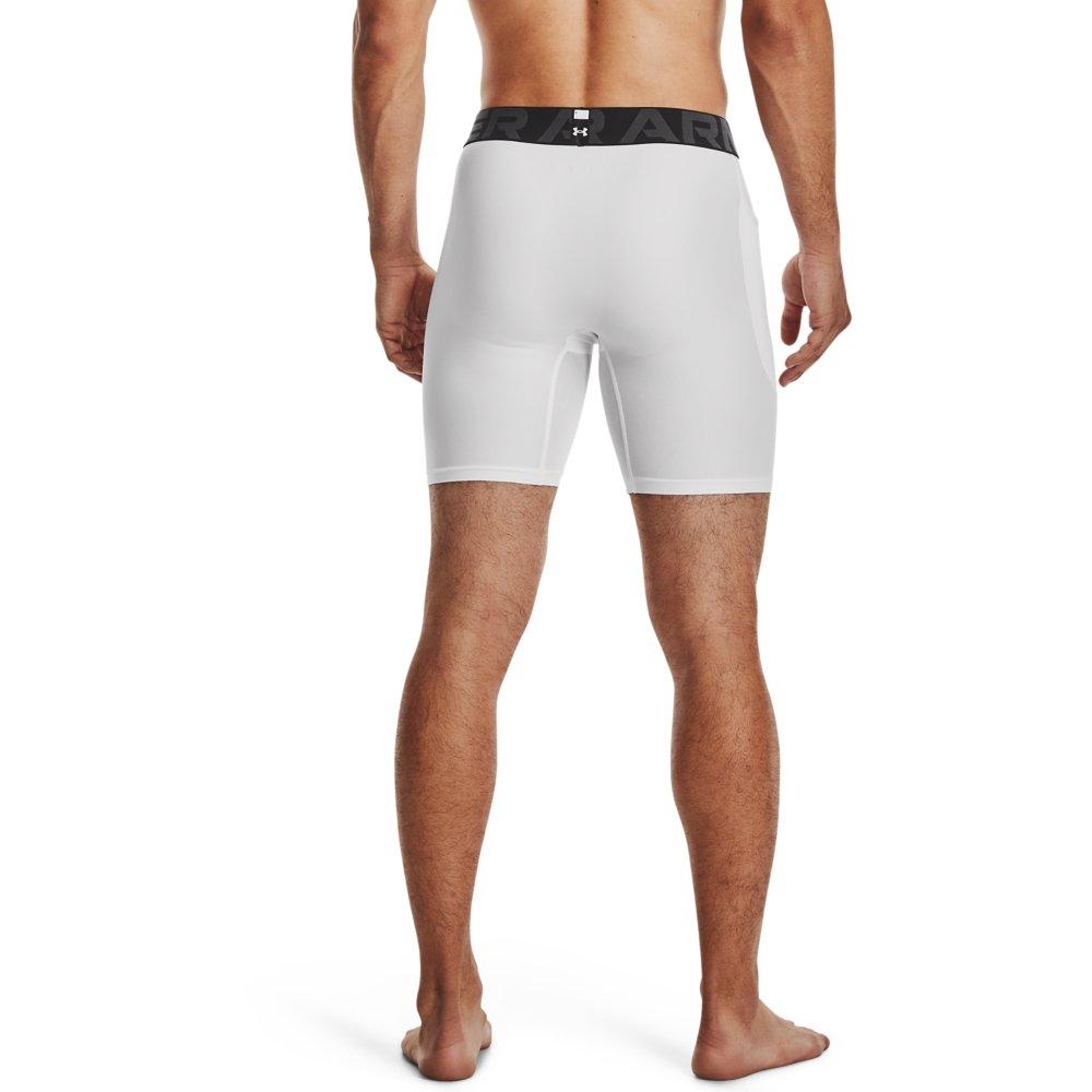 Under Armour Men's HeatGear Armour Compression Shorts - Grey - WHITE Thumbnail View 2