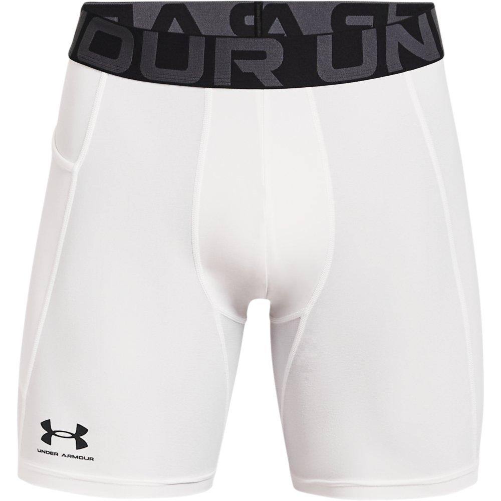 Under Armour Men's HeatGear Armour Compression Shorts - Grey - WHITE Thumbnail View 3