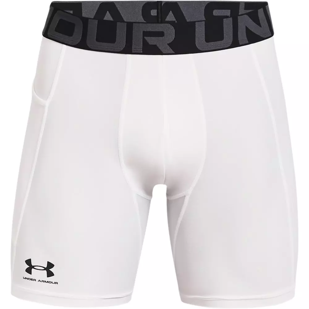 Under Armour Men's HeatGear Armour Compression Shorts - Grey - WHITE
