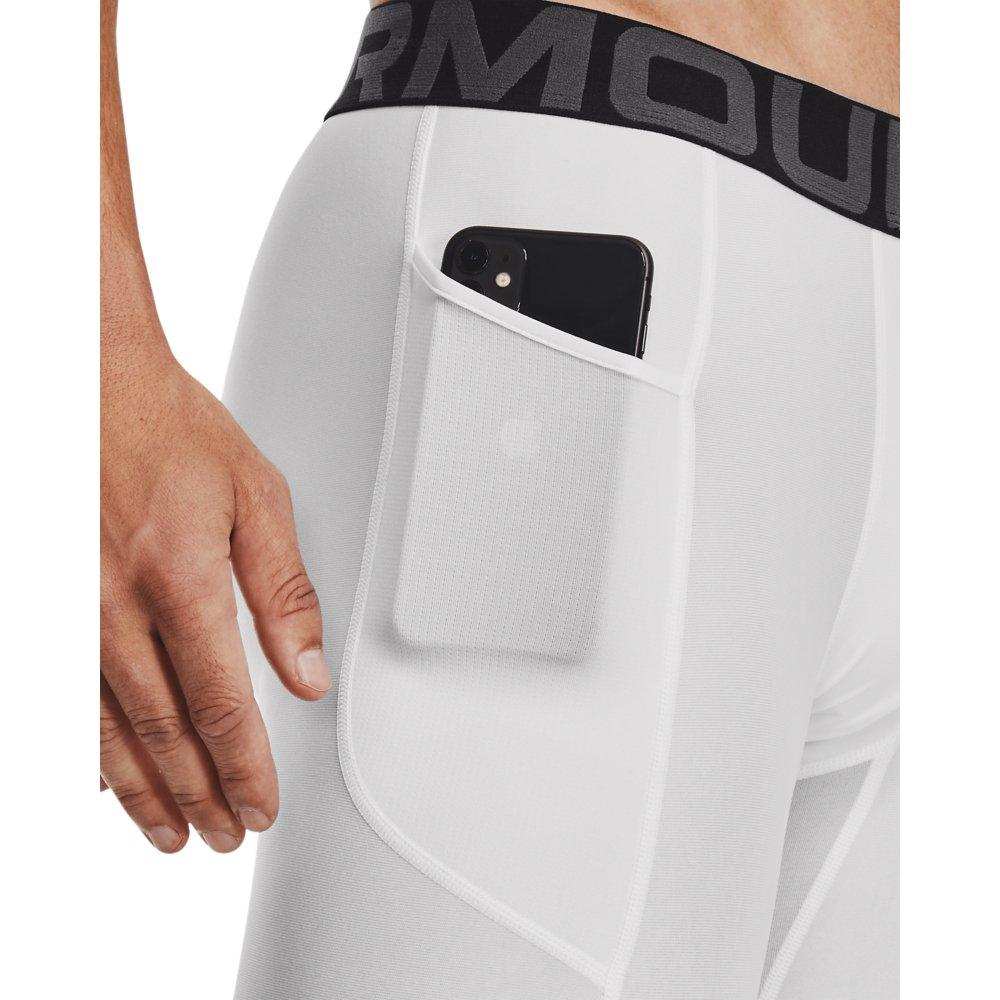 Under Armour Men's HeatGear Armour Compression Shorts - Grey - WHITE Thumbnail View 5