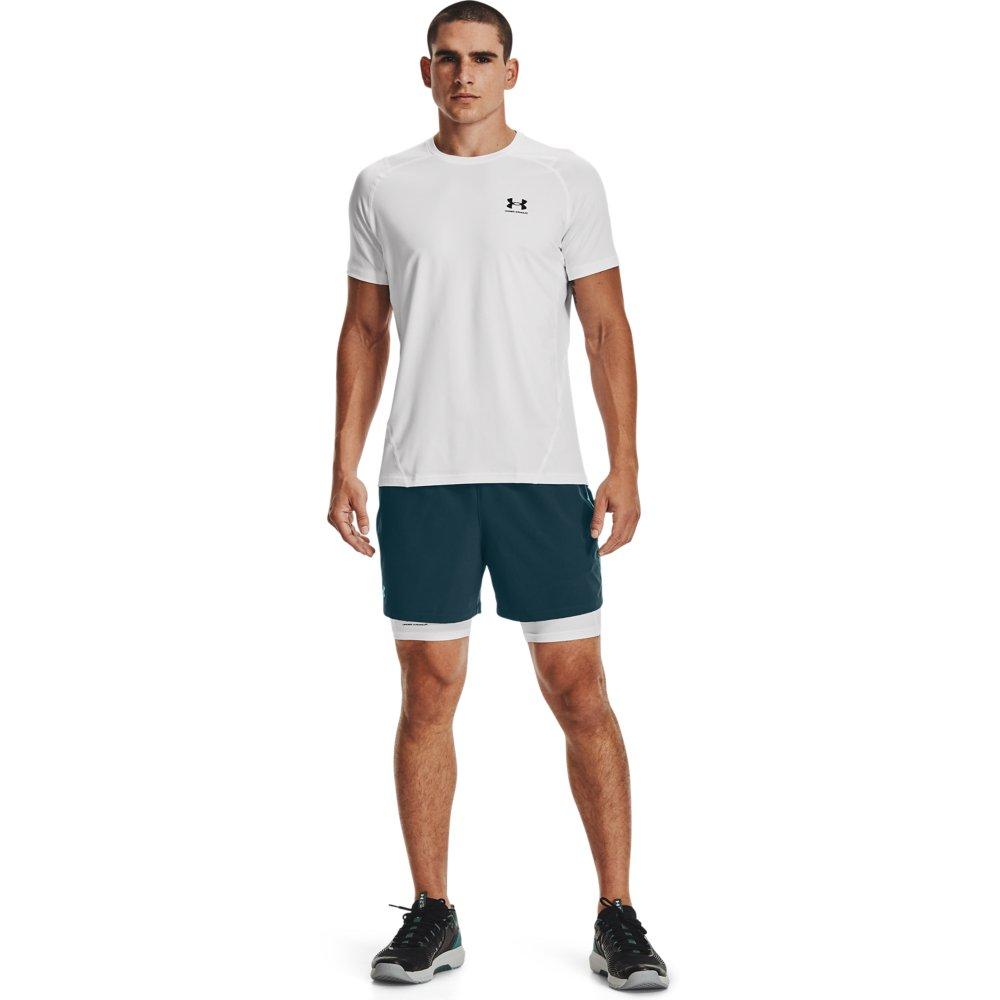 Under Armour Men's HeatGear Armour Compression Shorts - Grey - WHITE Thumbnail View 6