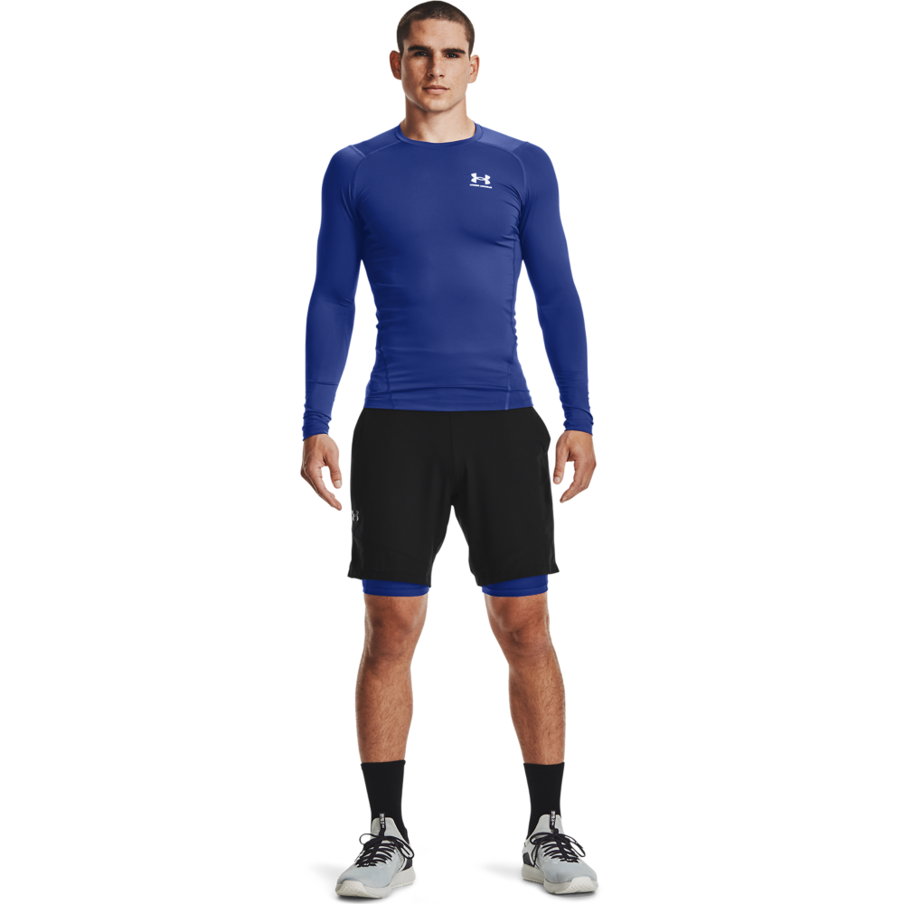 Under Armour Men's HeatGear Armour Compression Shorts - Grey - ROYAL Thumbnail View 4