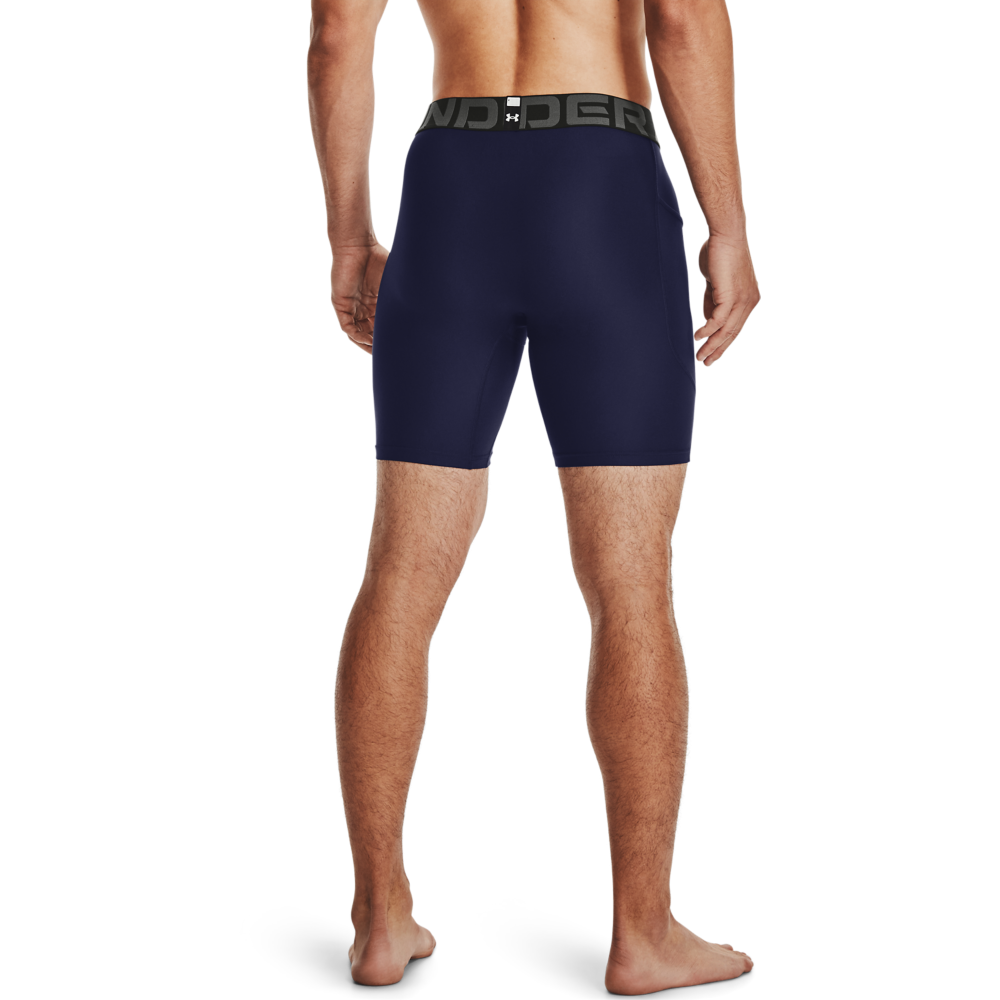 Under Armour Men's HeatGear Armour Compression Shorts - Grey - NAVY Thumbnail View 2