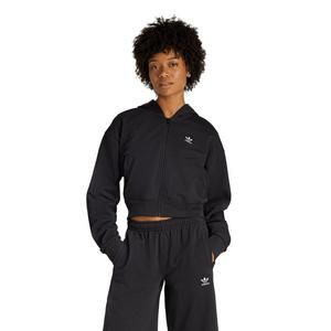 adidas Originals Women's Essentials French Terry Cropped Hooded Jacket - Black
