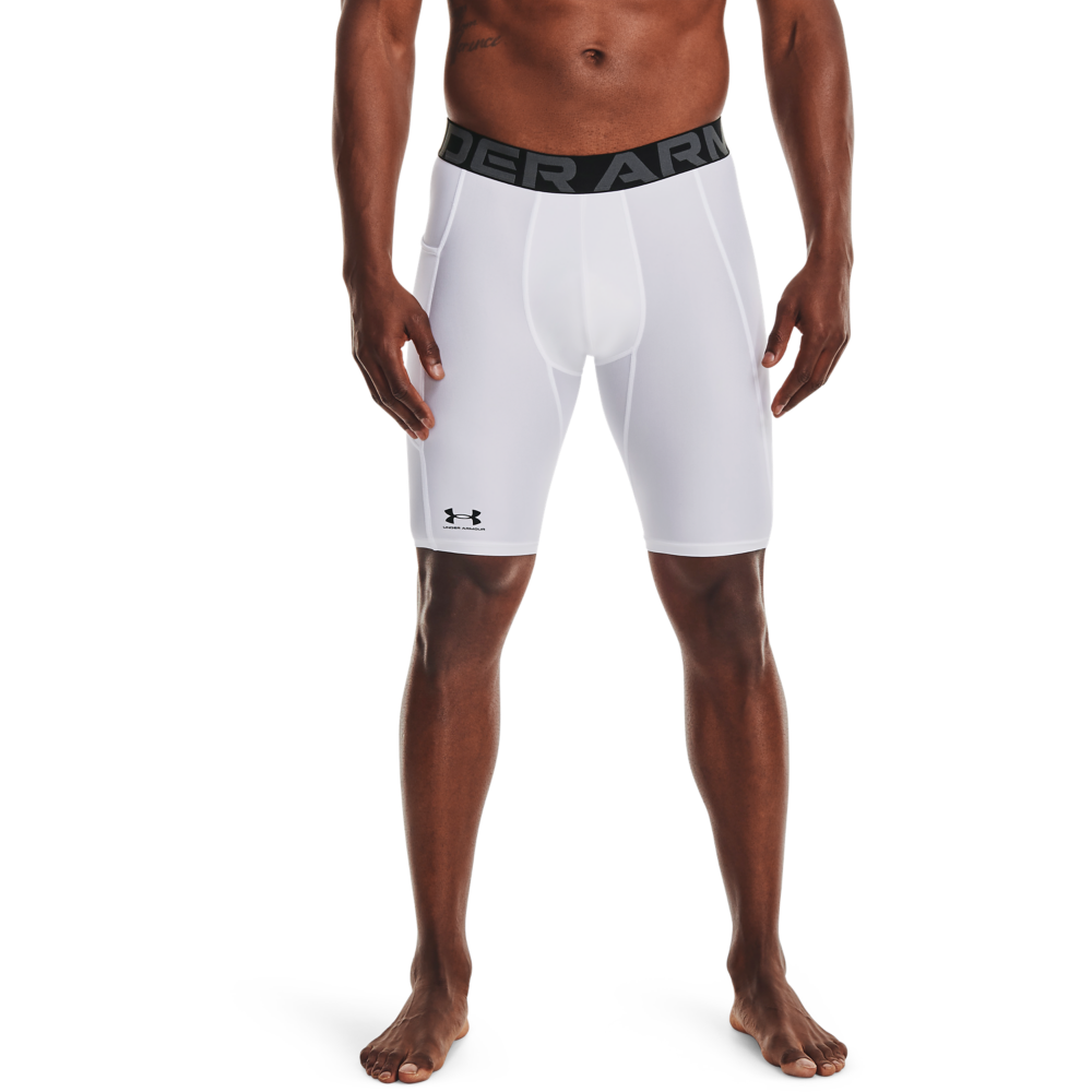 Under Armour Men's HeatGear Pocket Long Shorts - WHITE Thumbnail View 1