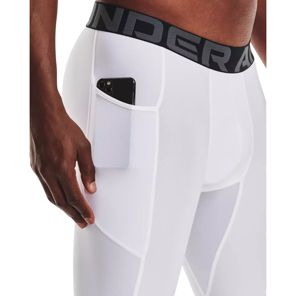 Under Armour Men's HeatGear Pocket Long Shorts - WHITE