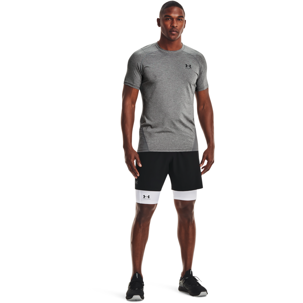 Under Armour Men's HeatGear Pocket Long Shorts - WHITE Thumbnail View 4