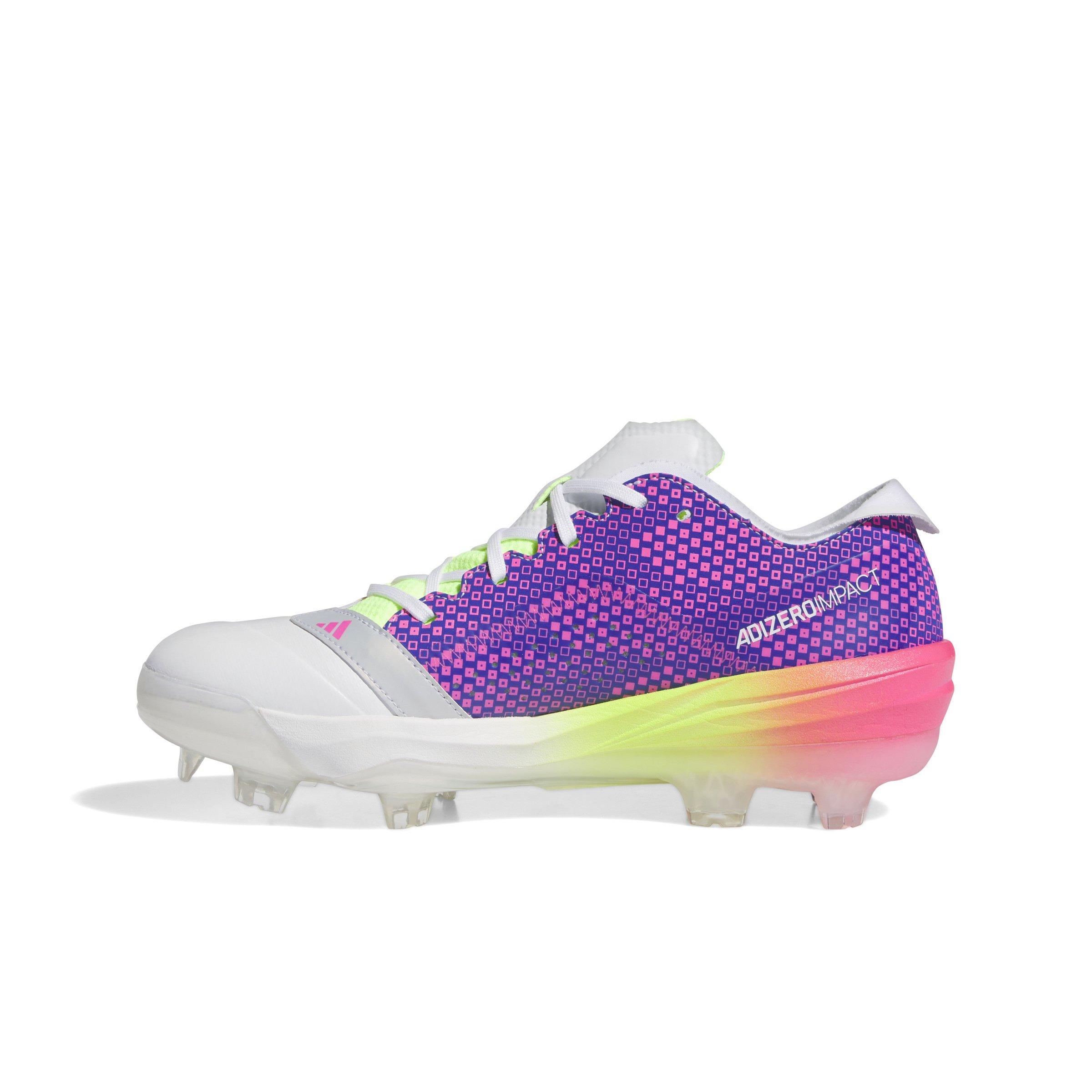 adidas Adizero Impact TPU Warp Speed "Ftwr White/Lucid Blue/Lucid Pink" Men's Baseball Cleat - WHITE/BLUE/PINK Thumbnail View 2
