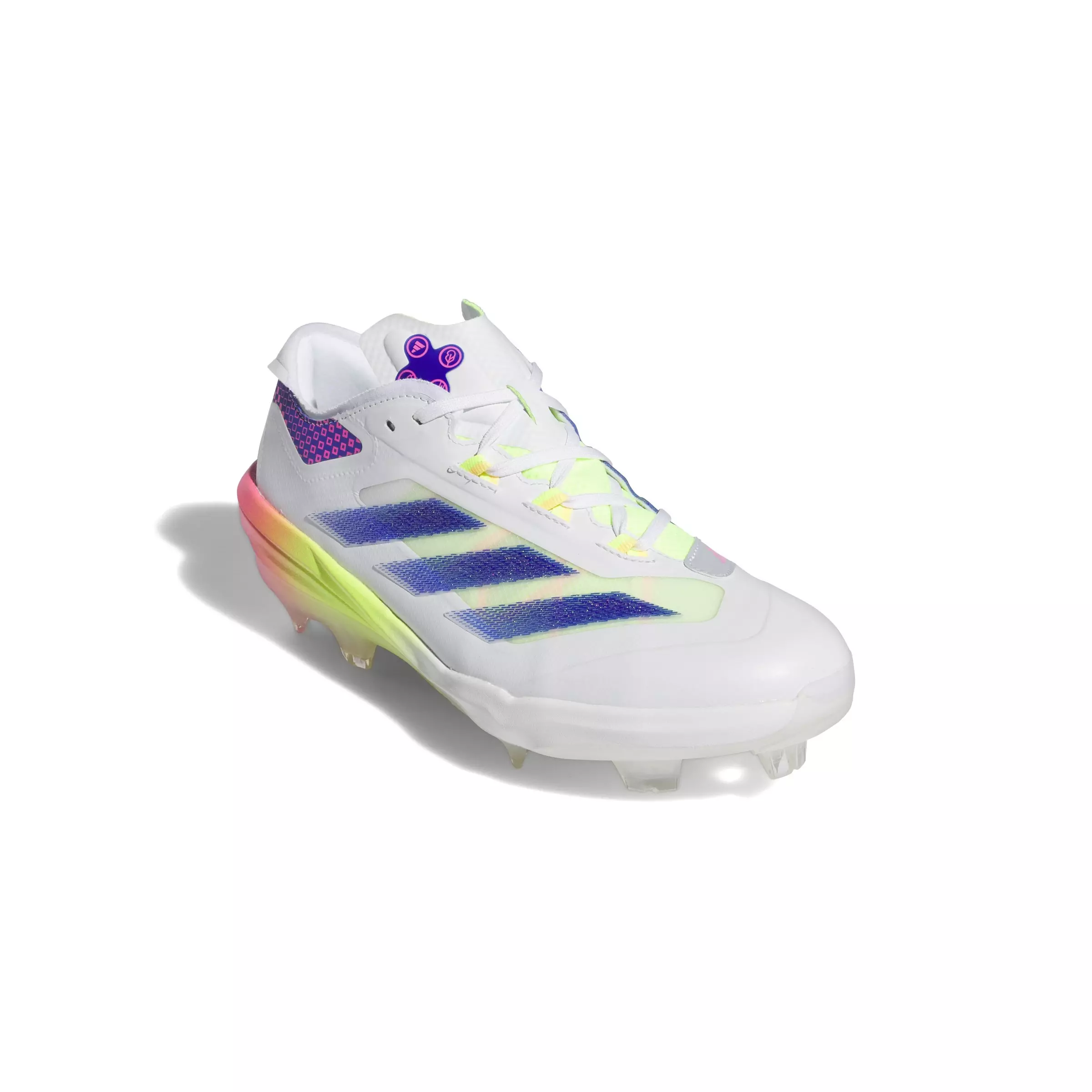 adidas Adizero Impact TPU Warp Speed "Ftwr White/Lucid Blue/Lucid Pink" Men's Baseball Cleat - WHITE/BLUE/PINK