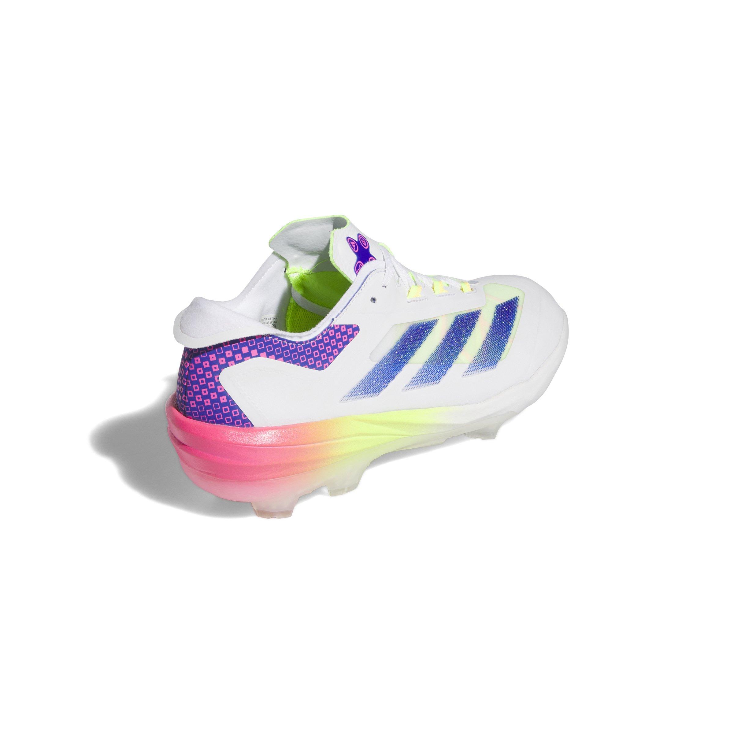 adidas Adizero Impact TPU Warp Speed "Ftwr White/Lucid Blue/Lucid Pink" Men's Baseball Cleat - WHITE/BLUE/PINK Thumbnail View 4