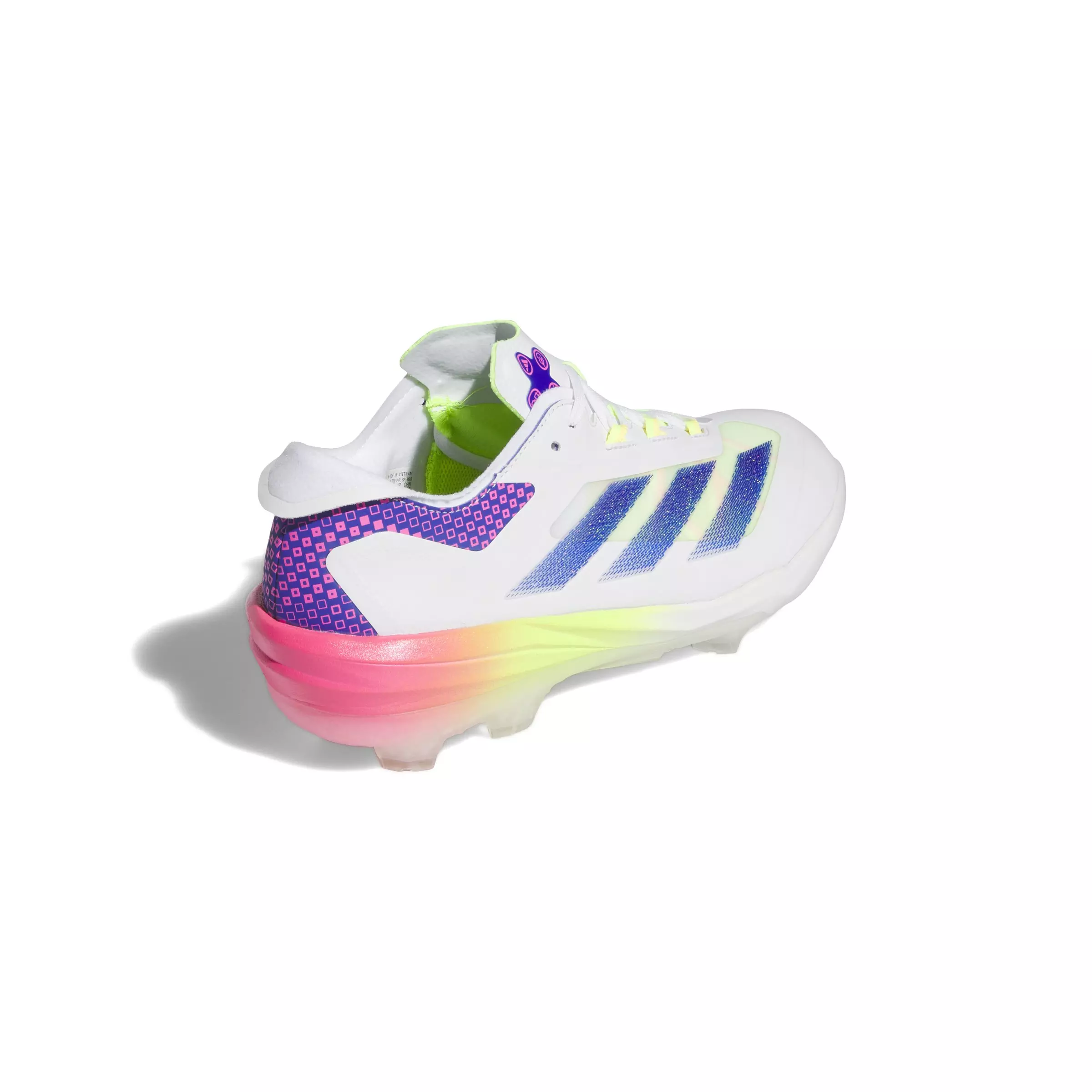 adidas Adizero Impact TPU Warp Speed "Ftwr White/Lucid Blue/Lucid Pink" Men's Baseball Cleat - WHITE/BLUE/PINK