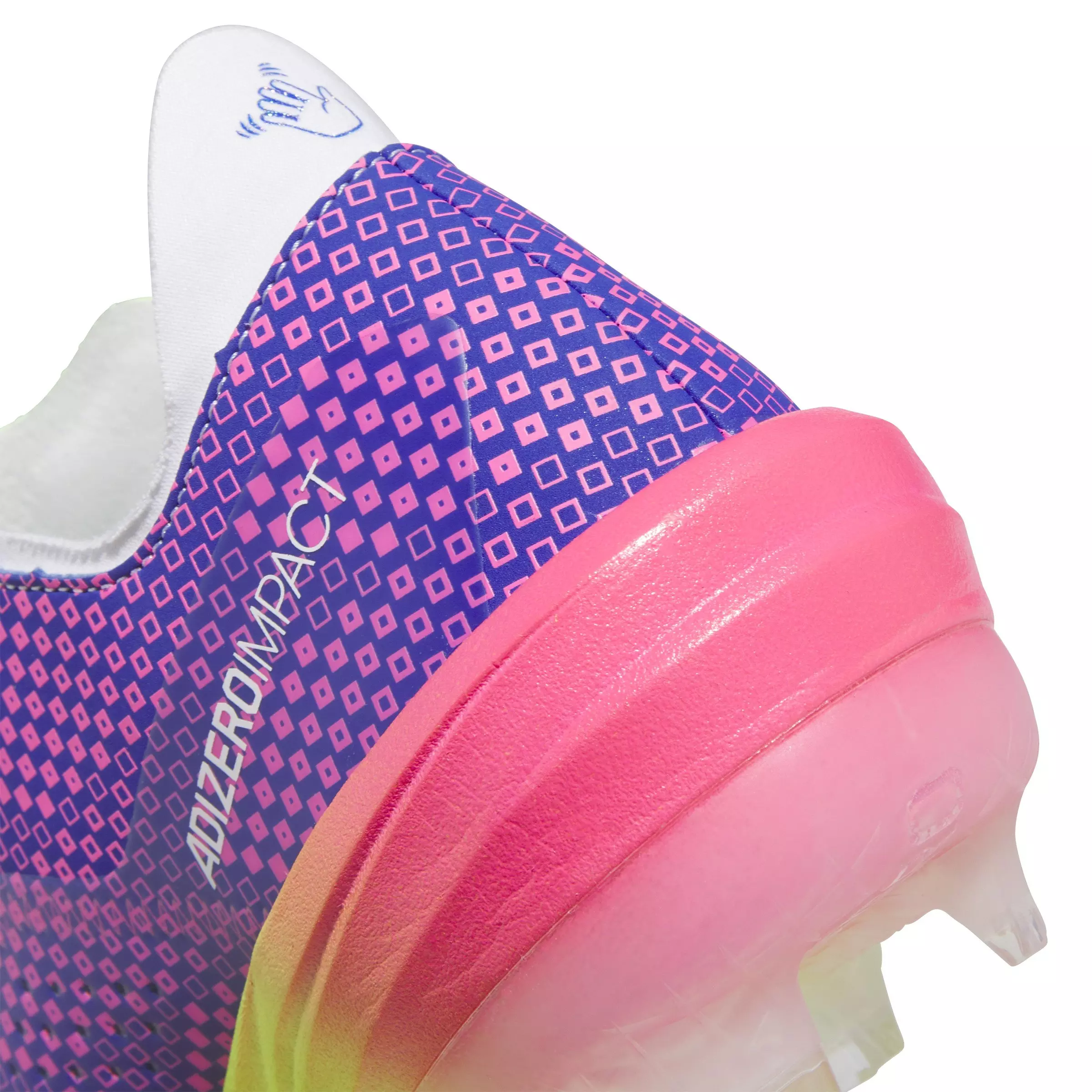 adidas Adizero Impact TPU Warp Speed "Ftwr White/Lucid Blue/Lucid Pink" Men's Baseball Cleat - WHITE/BLUE/PINK