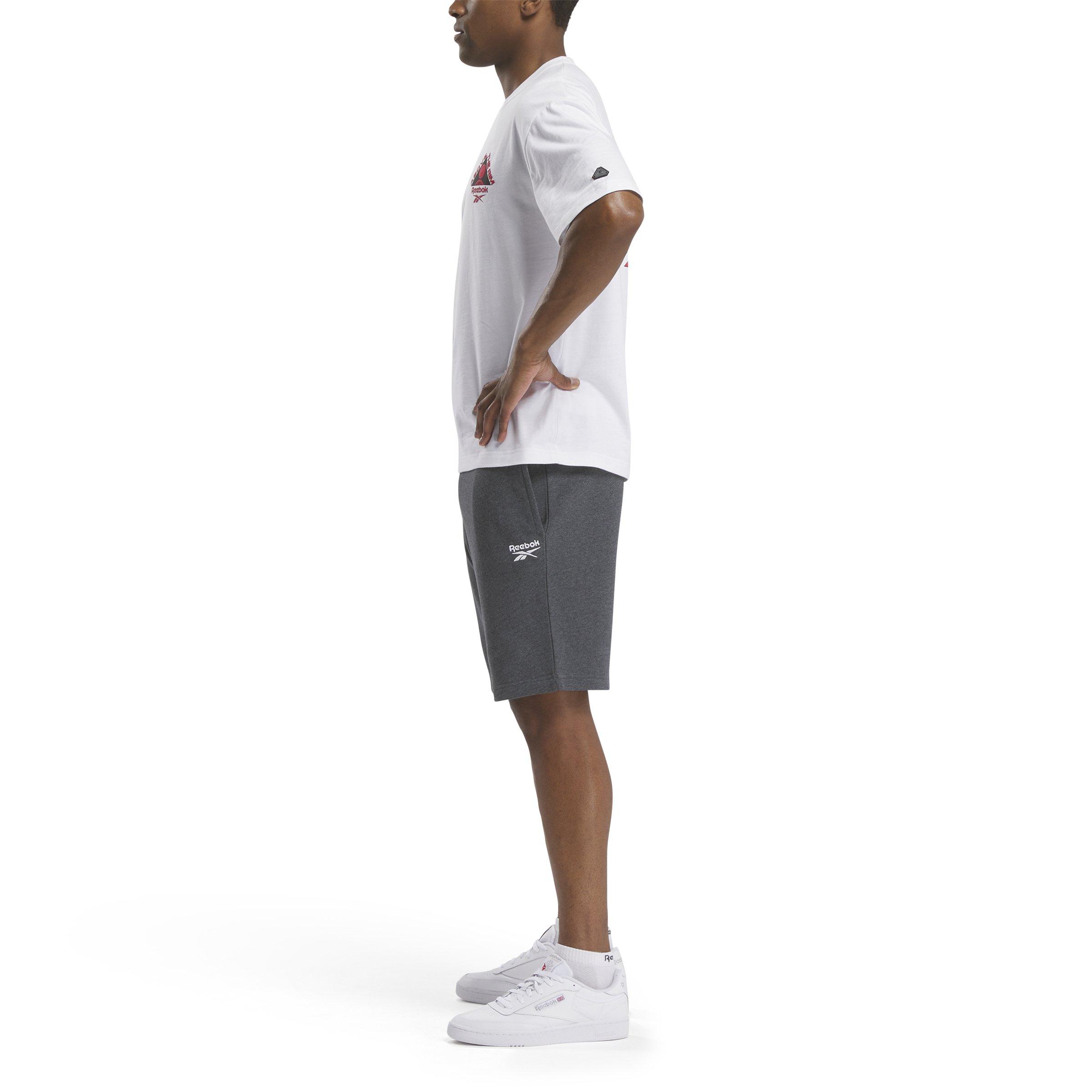 Reebok Men's Identity Small Logo Fleece Shorts - DK GREY Thumbnail View 3
