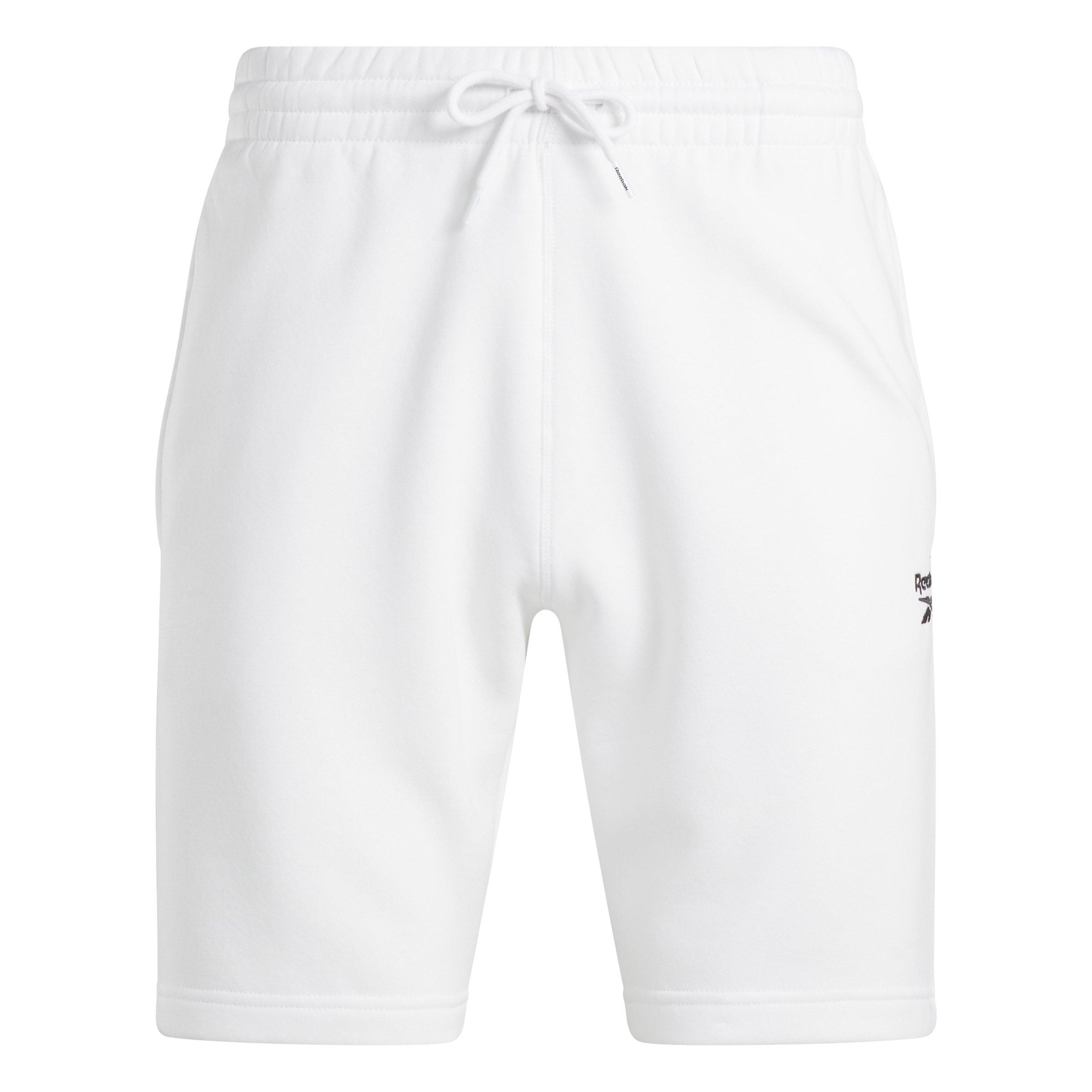 Reebok Men's Identity Small Logo Fleece Shorts - WHITE Thumbnail View 1