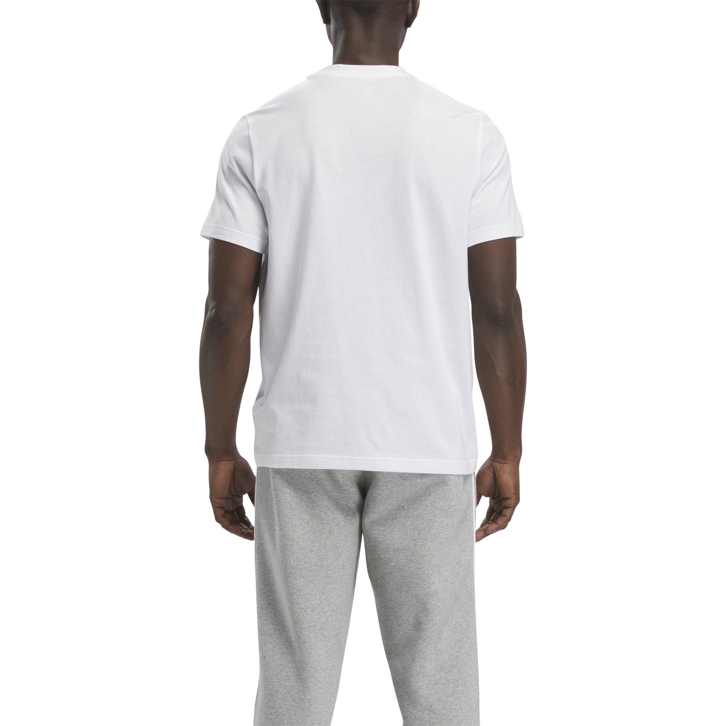 Reebok Men's Identity Big Stacked Logo Shirt - WHITE Thumbnail View 2