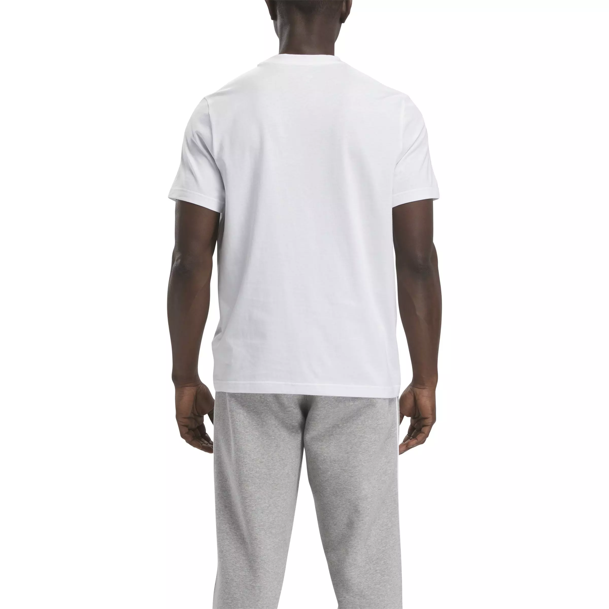 Reebok Men's Identity Big Stacked Logo Shirt - WHITE