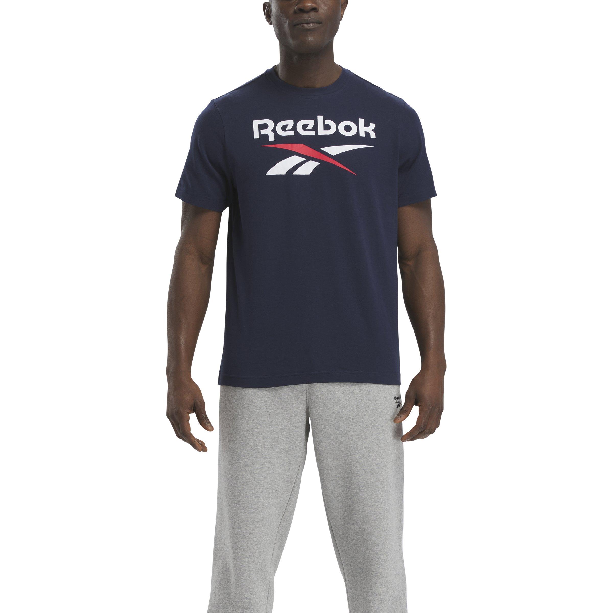 Reebok Men's Identity Big Stacked Logo Shirt - NAVY Thumbnail View 1